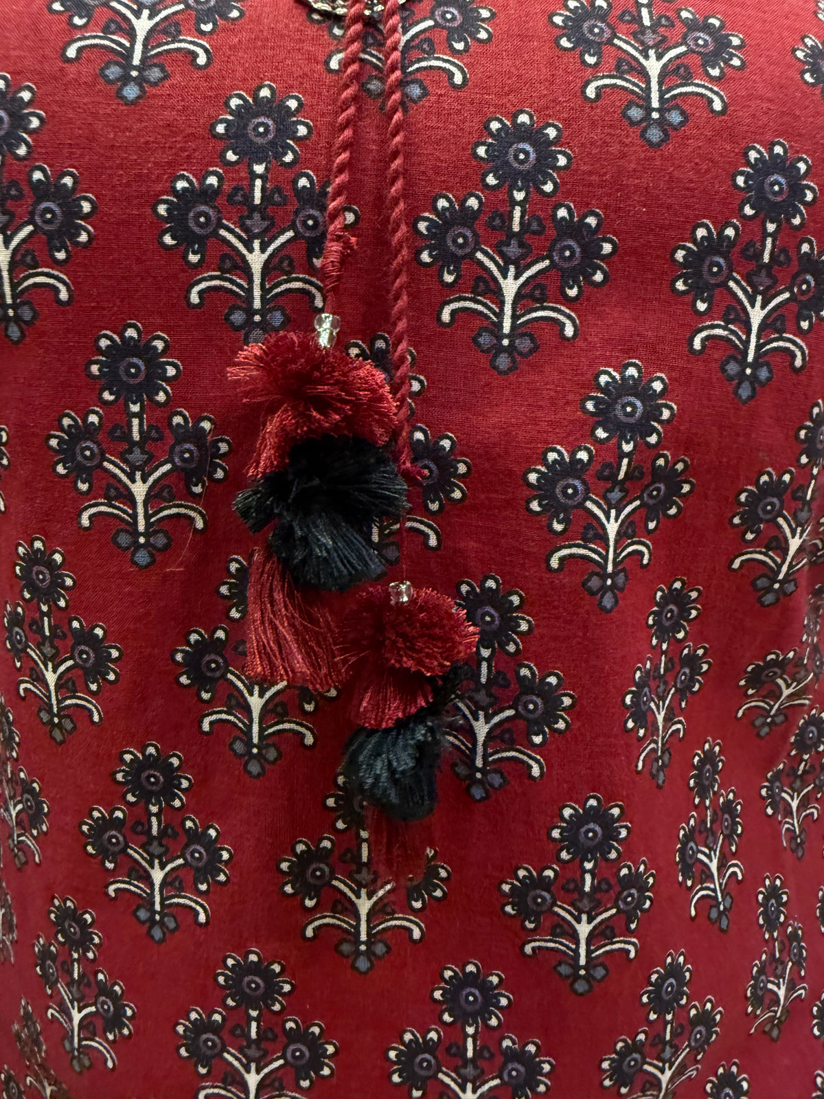 Applique Marron Kurti With Pant and Dupatta -HSC1298