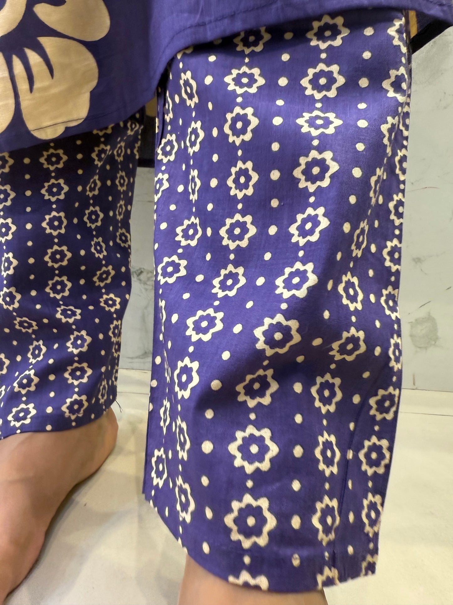 Floral Royal Purple Printed Kurti With Pant and Dupatta Kurti 4