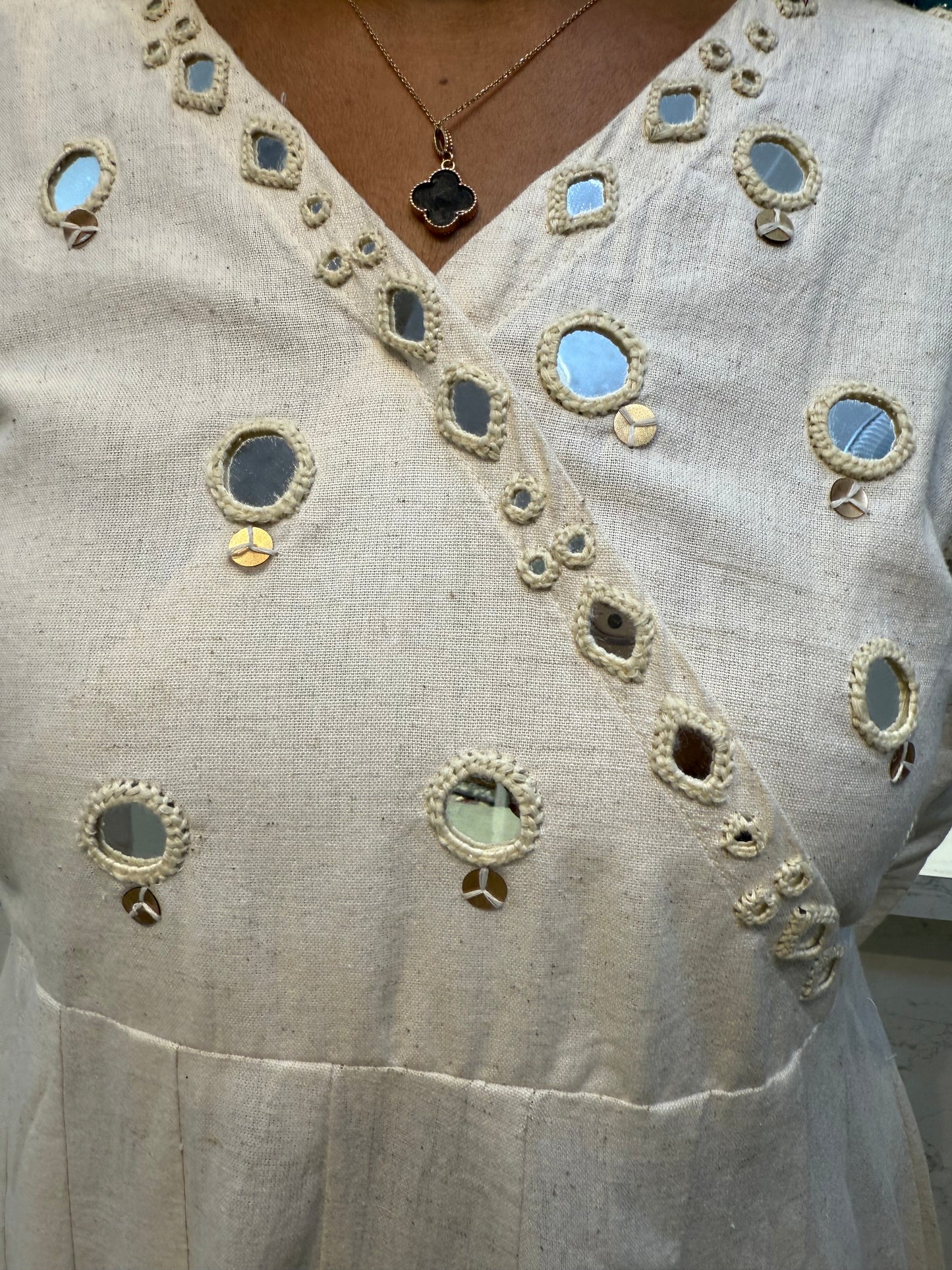 Plain Half white Anarkali set