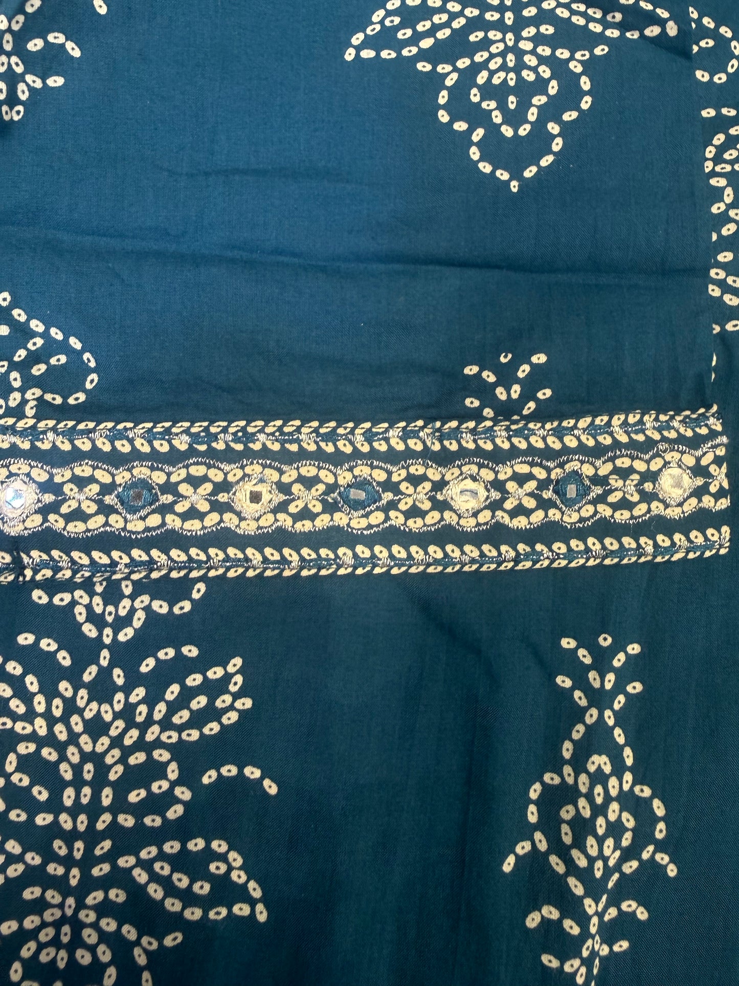 Blue Pure Cotton Kurti With Pant