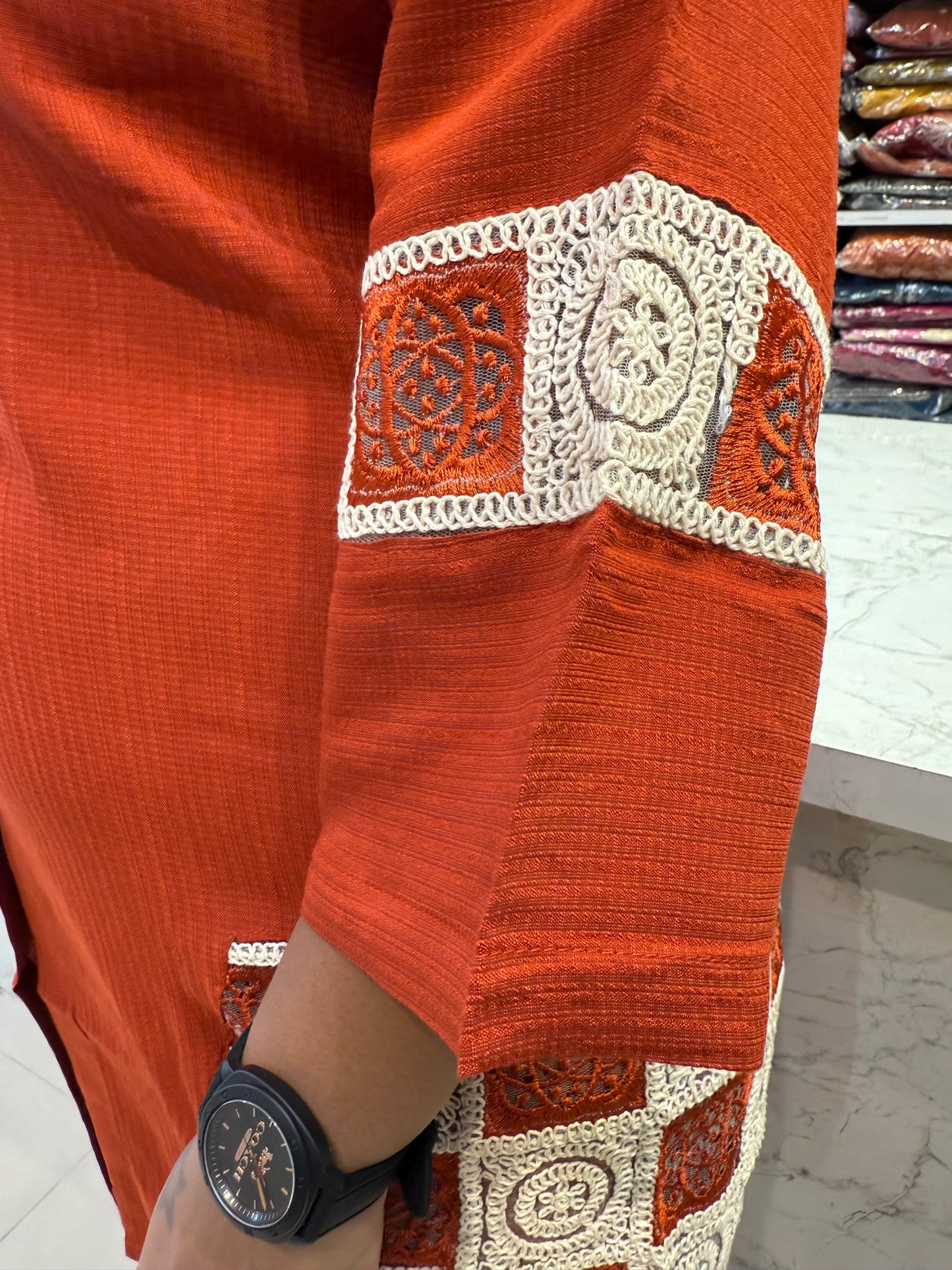 Rust Roman Silk Co-ords Set