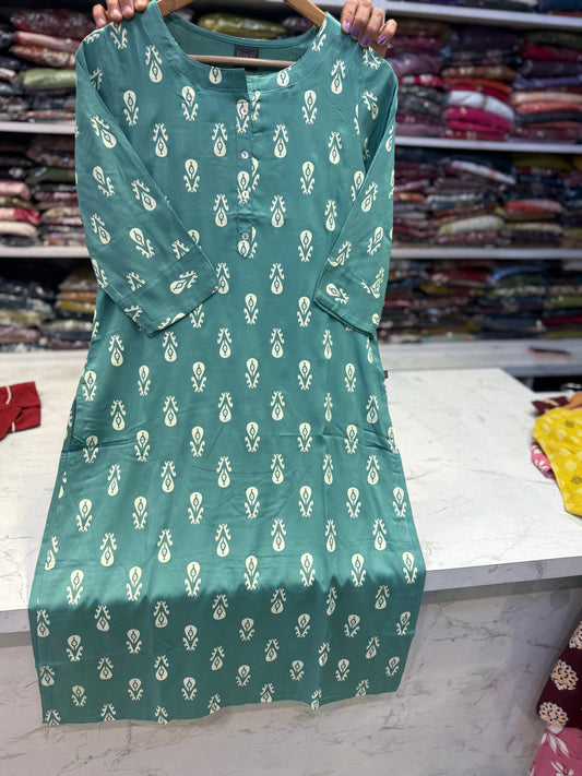 Premium Rayon Staright Cut Kurti