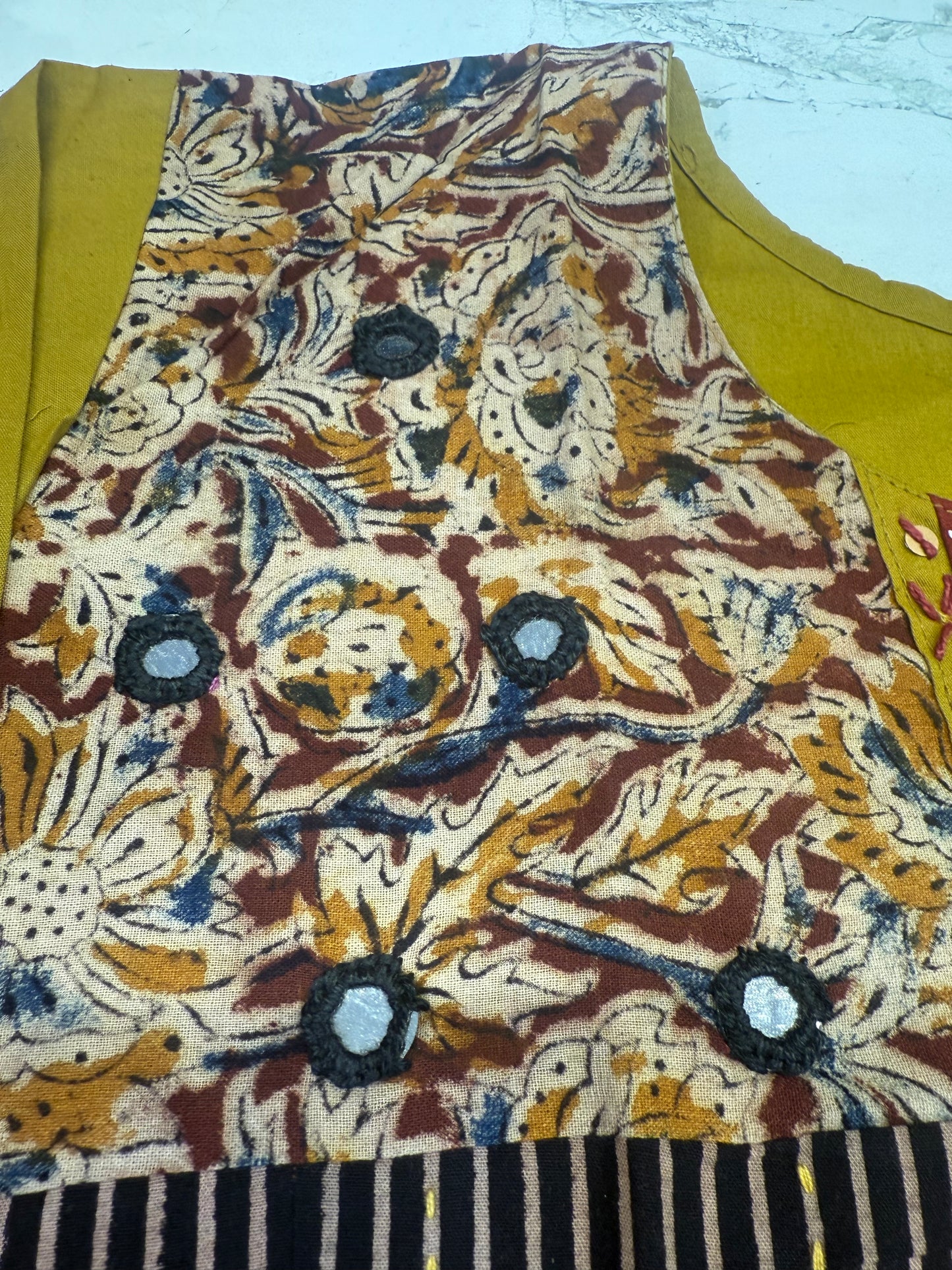 Patch Work Cotton Kurti With Pant and Constrast Dupatta