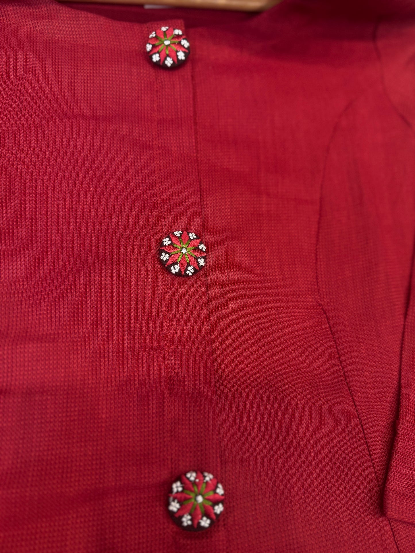 Marron Linen Straight Cut Kurti