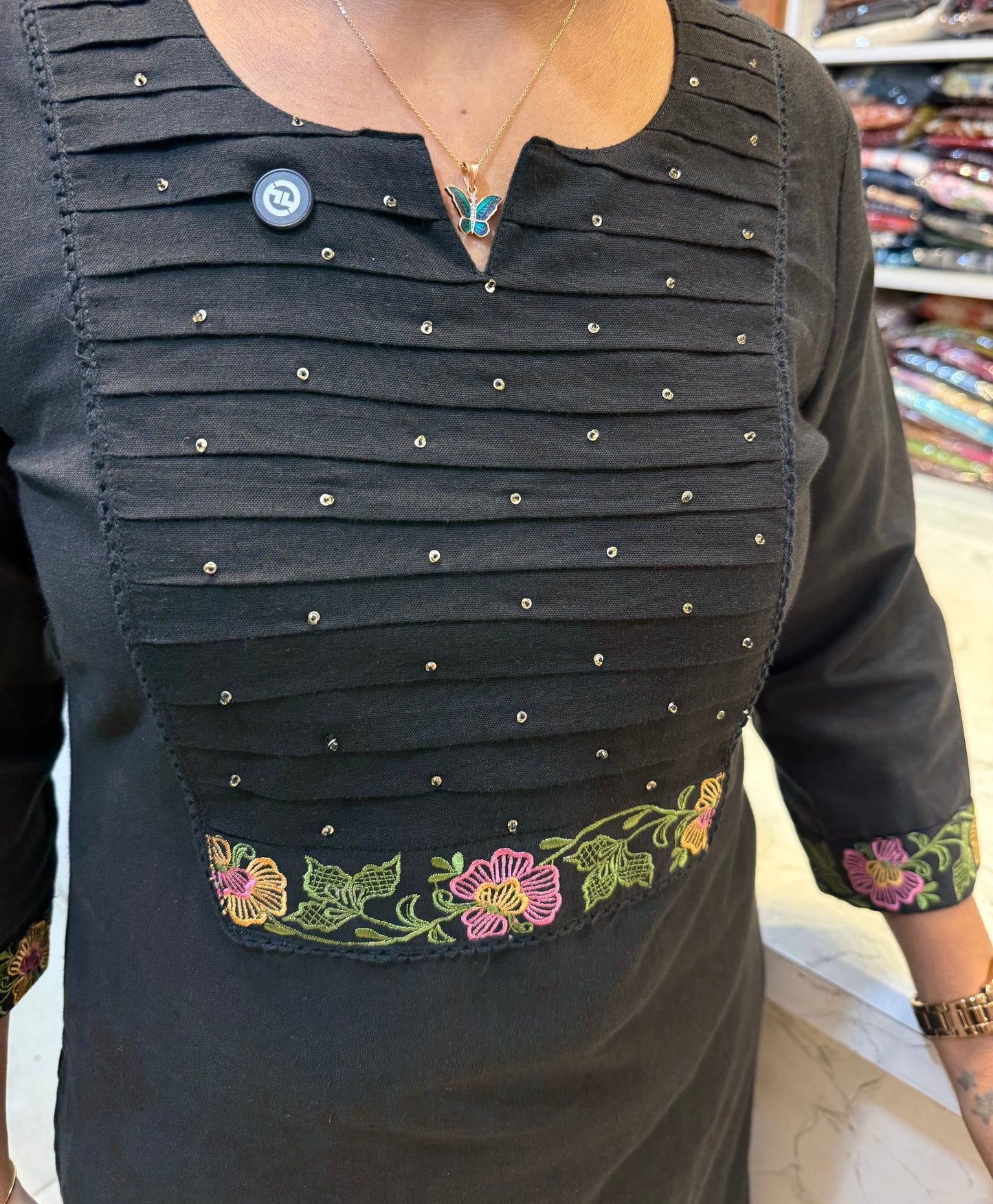 Pure Cotton Flex Thread Embroidery Co-ords Set