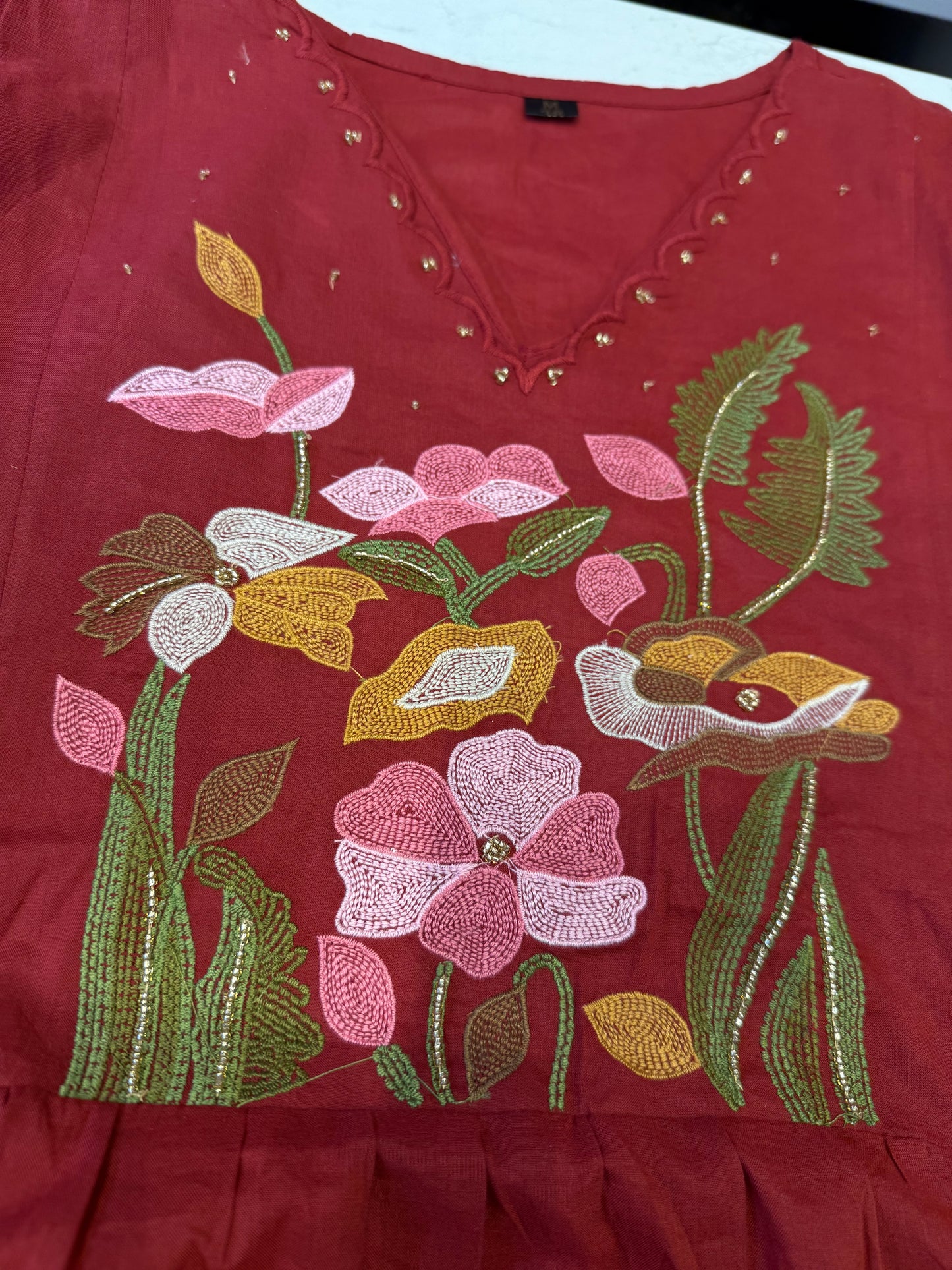 Mul Cotton A-line Kurti With Pant and Dupatta