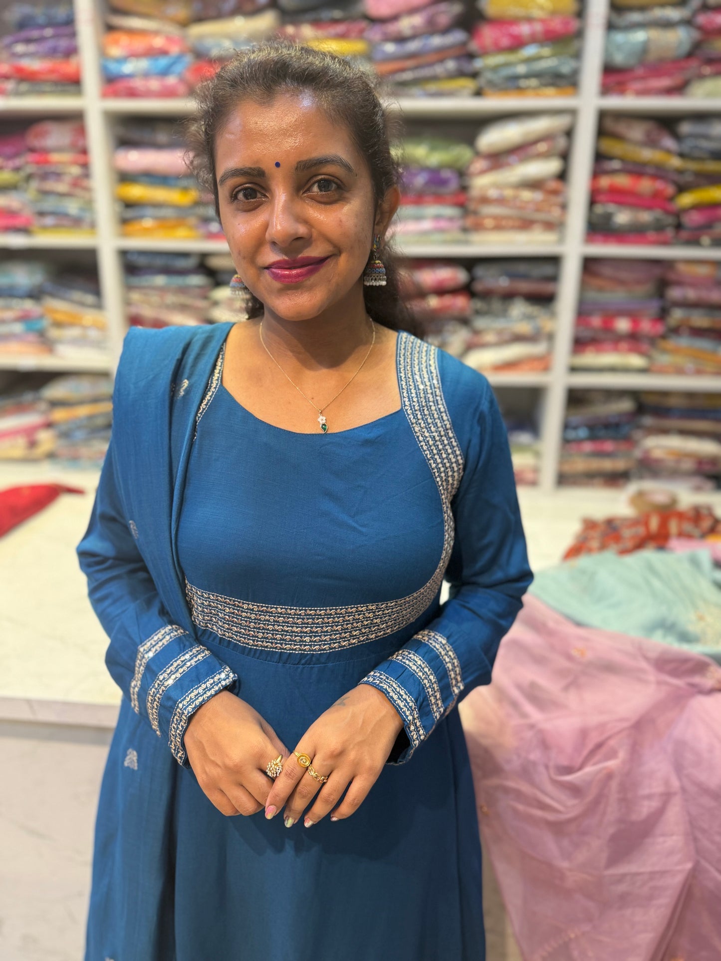 Anarkali Dress With Free Earrings