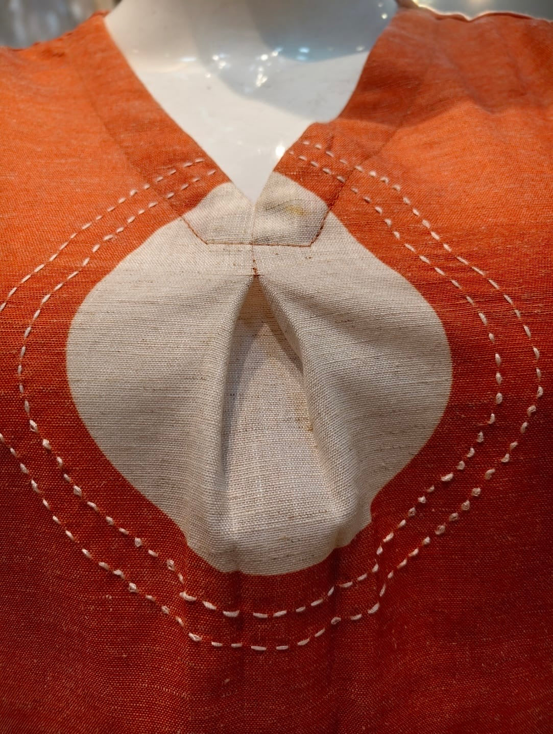 Rust Orange Pure Cotton Flex A-line Dress