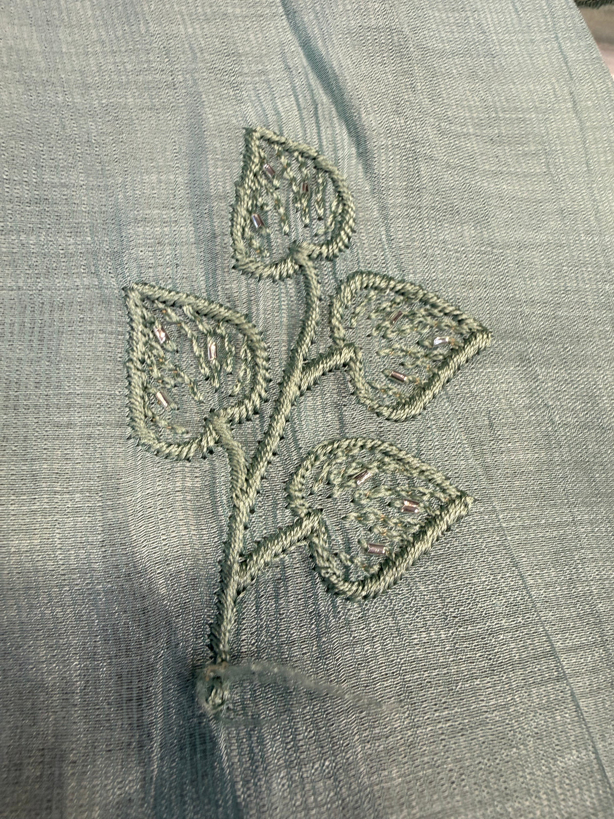 Ice Blue Embroidery Kurti With Pant and Dupatta -HSC1275