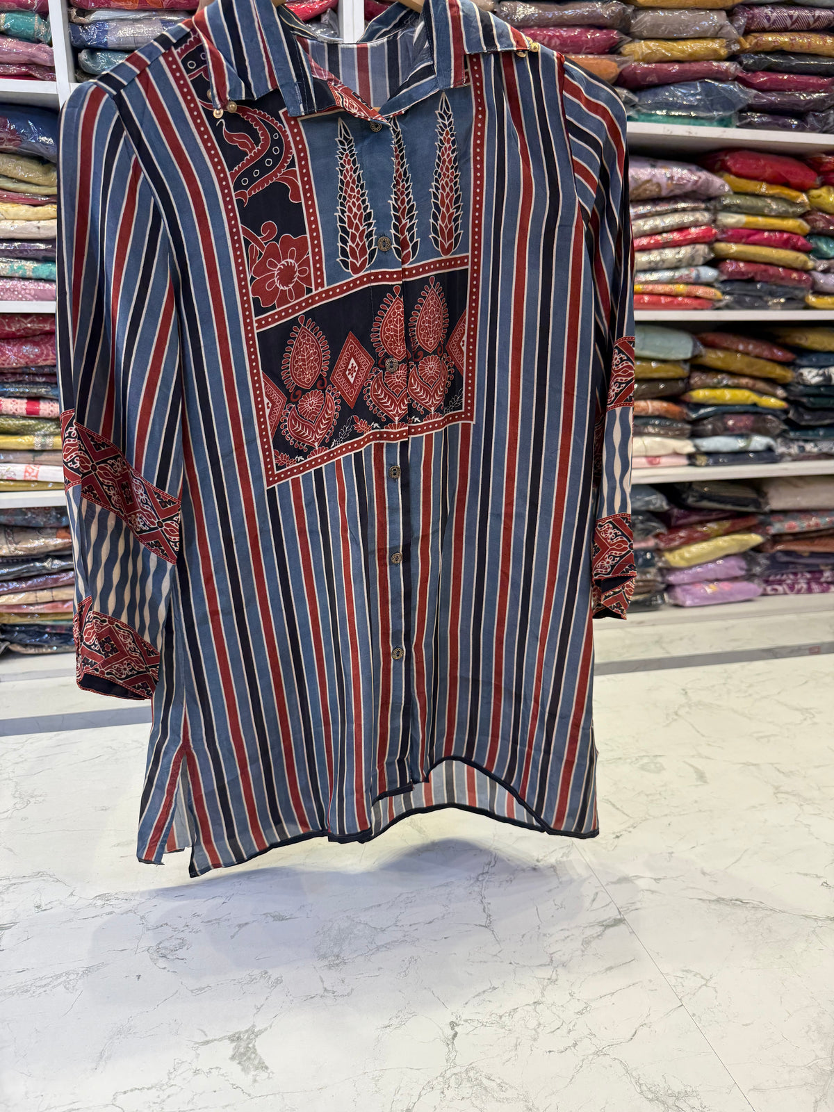 Printed Crepe Tunics Top -HSC1247