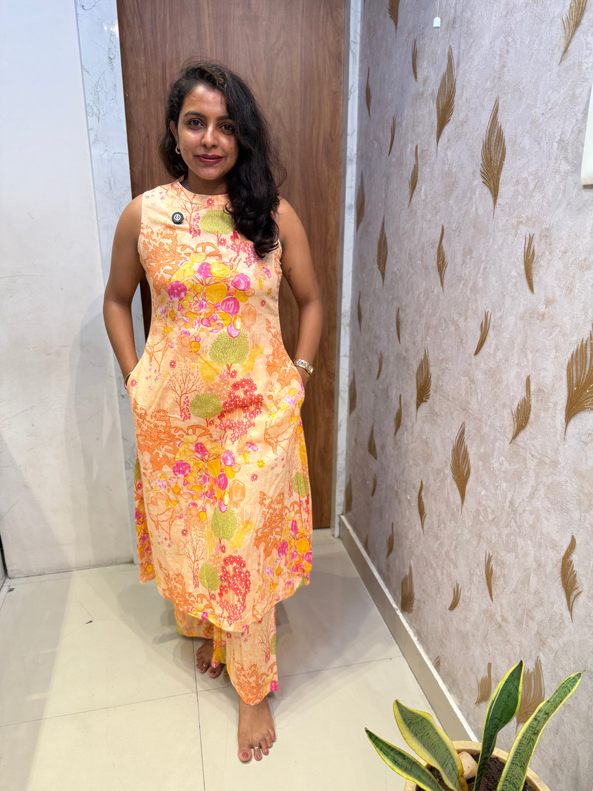 Premium Printed Rayon Multi Colour Co-ords Set -HSC1191