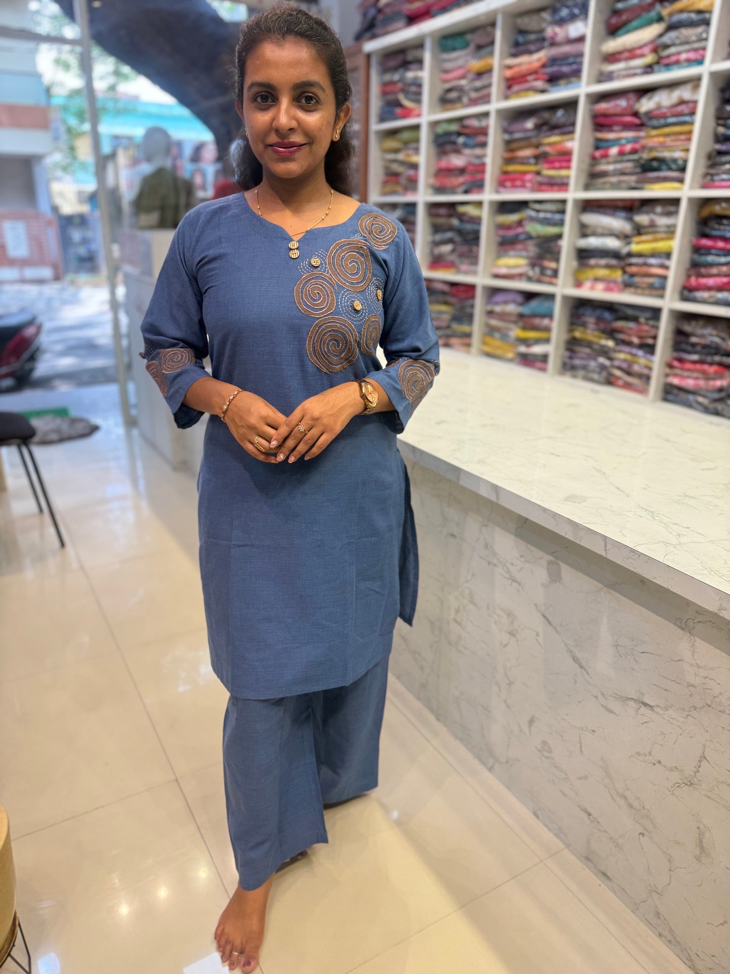 Blue Pure Cotton Co-ords Set