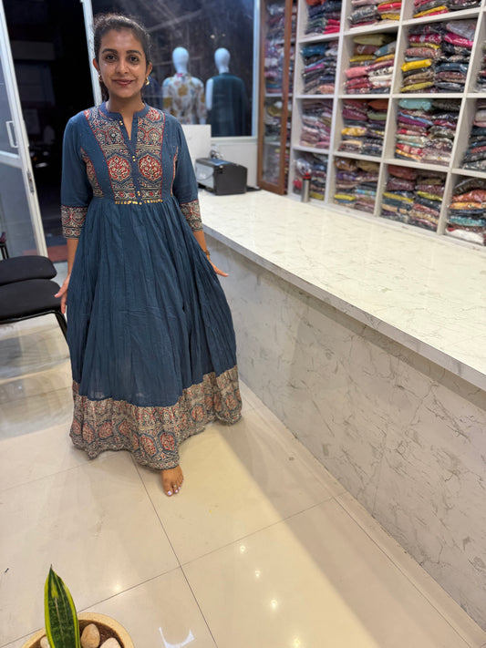 Pure Mul Cotton Crushed Gown