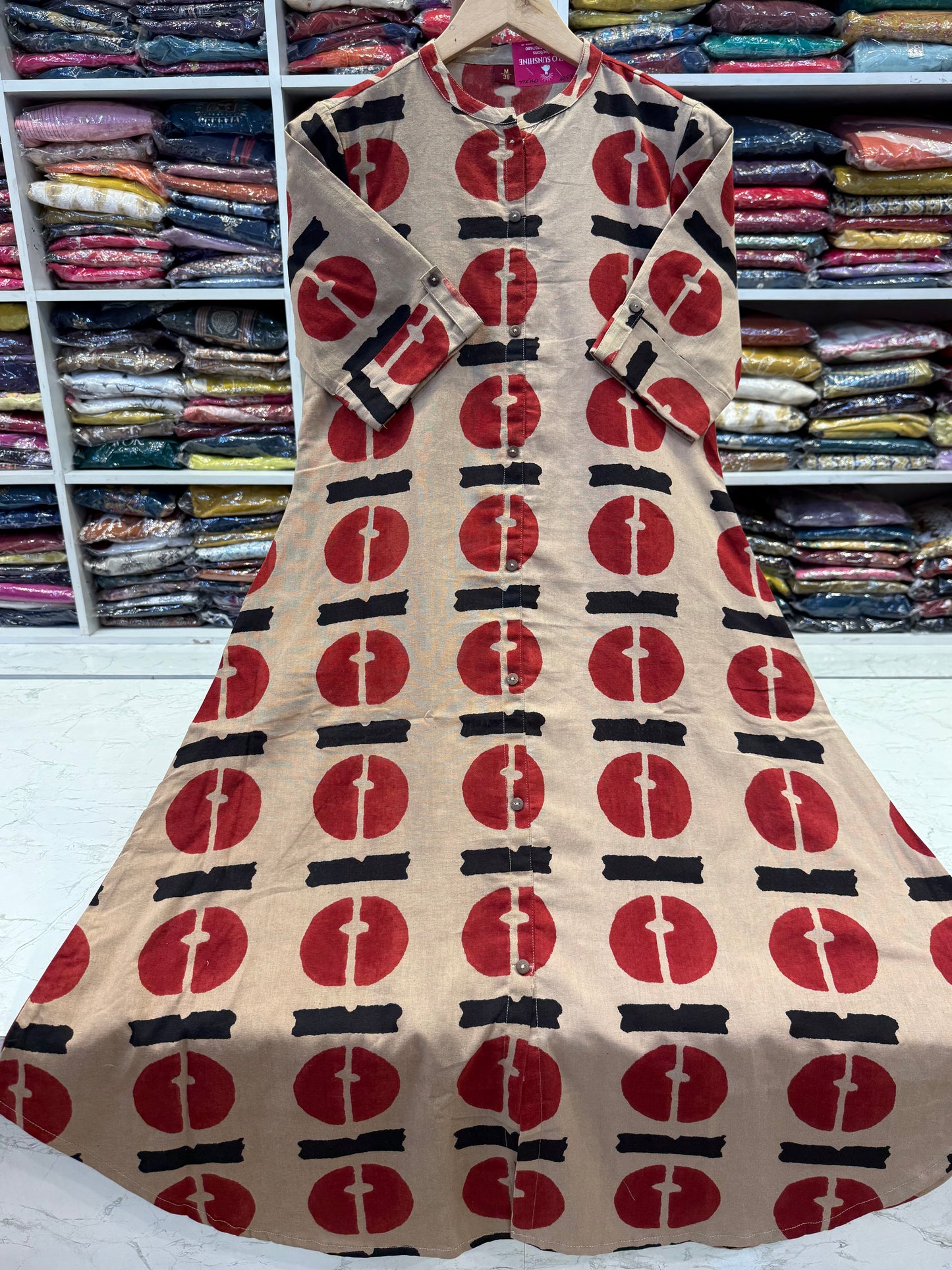 Printed A-line Pure Cotton A-line Dress