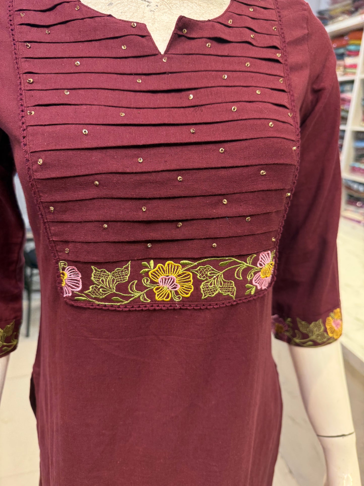 Pure Cotton Flex Thread Embroidery Co-ords Set