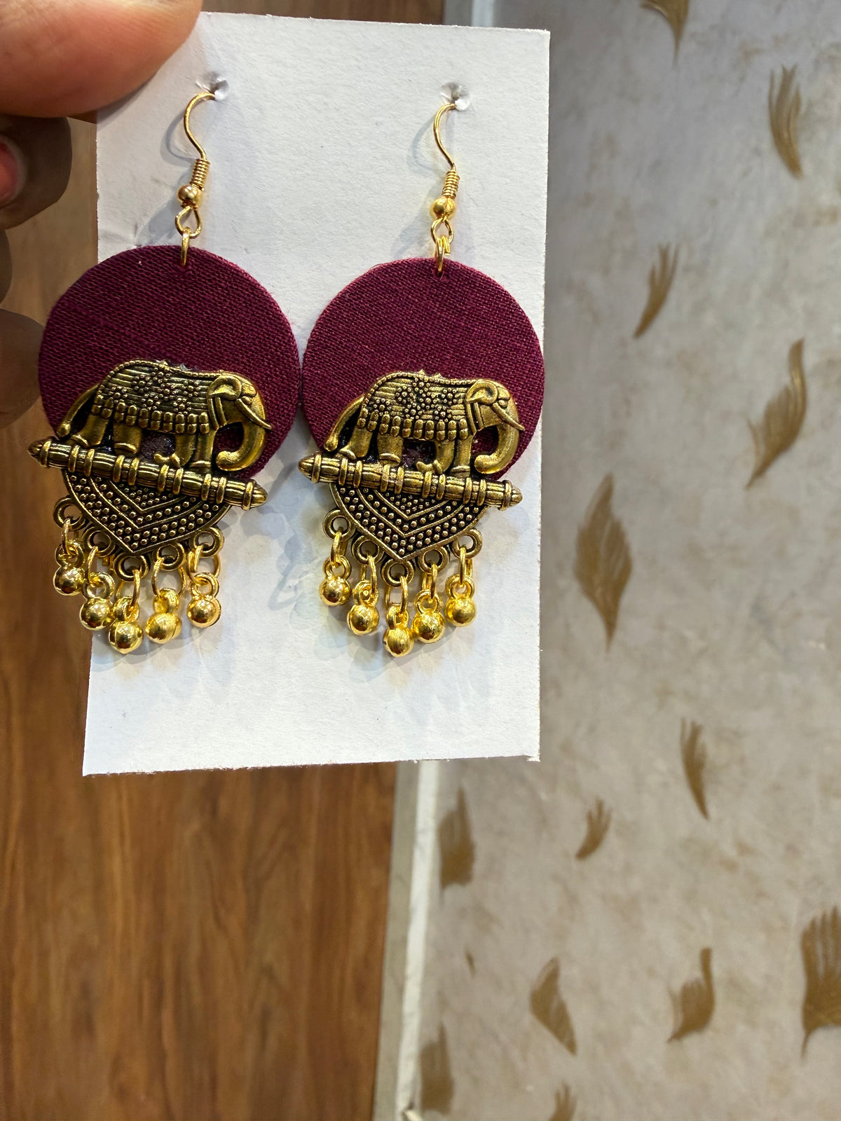 Free Earrings Wine Anarkali Soft Rayon With Pant and Dupatta - HSC1201