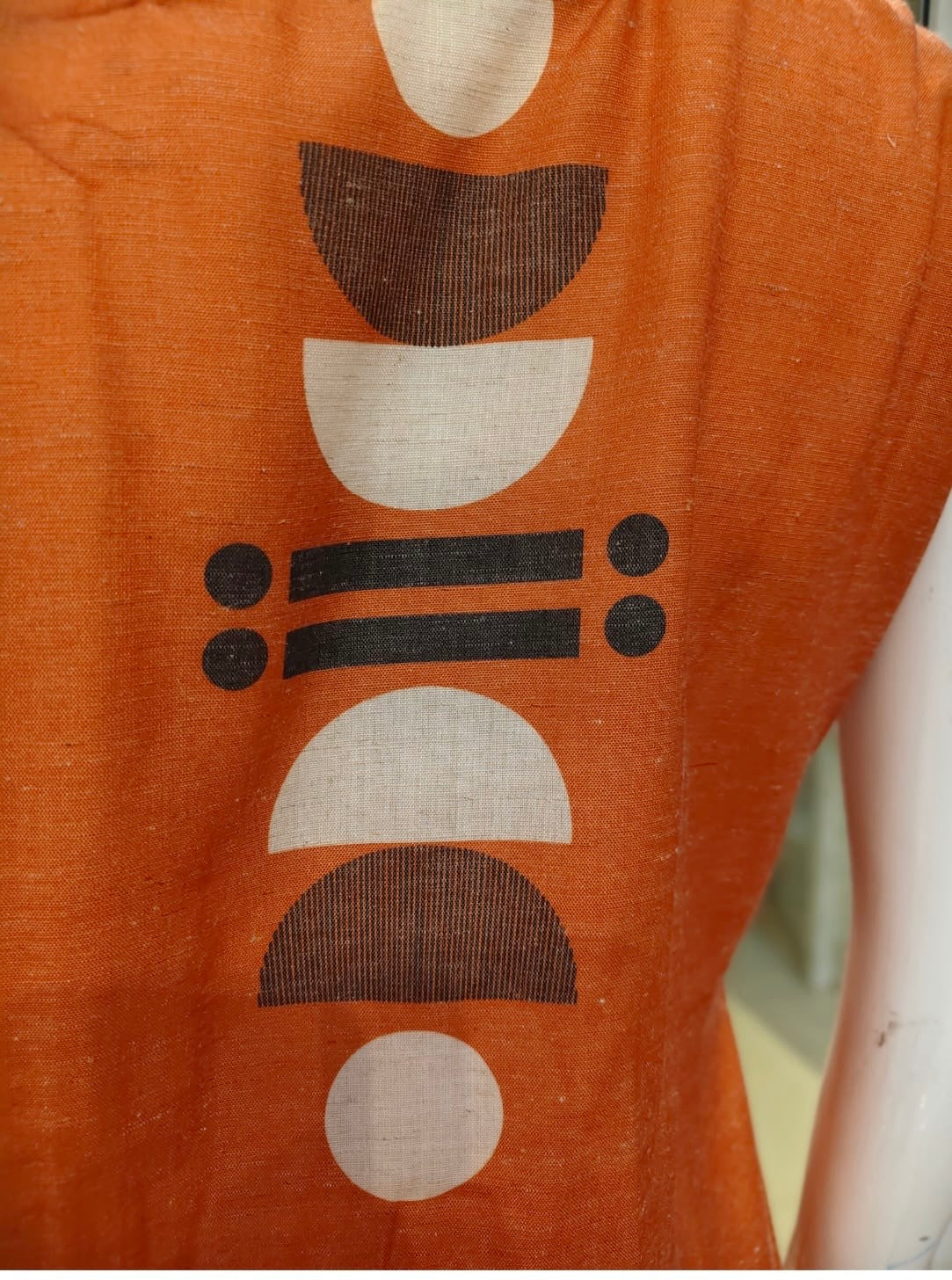 Rust Orange Pure Cotton Flex A-line Dress