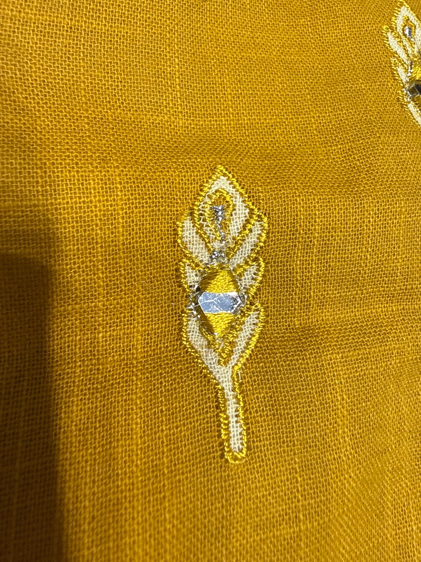 Chikankari Mustard Pure Cotton Co-ords set