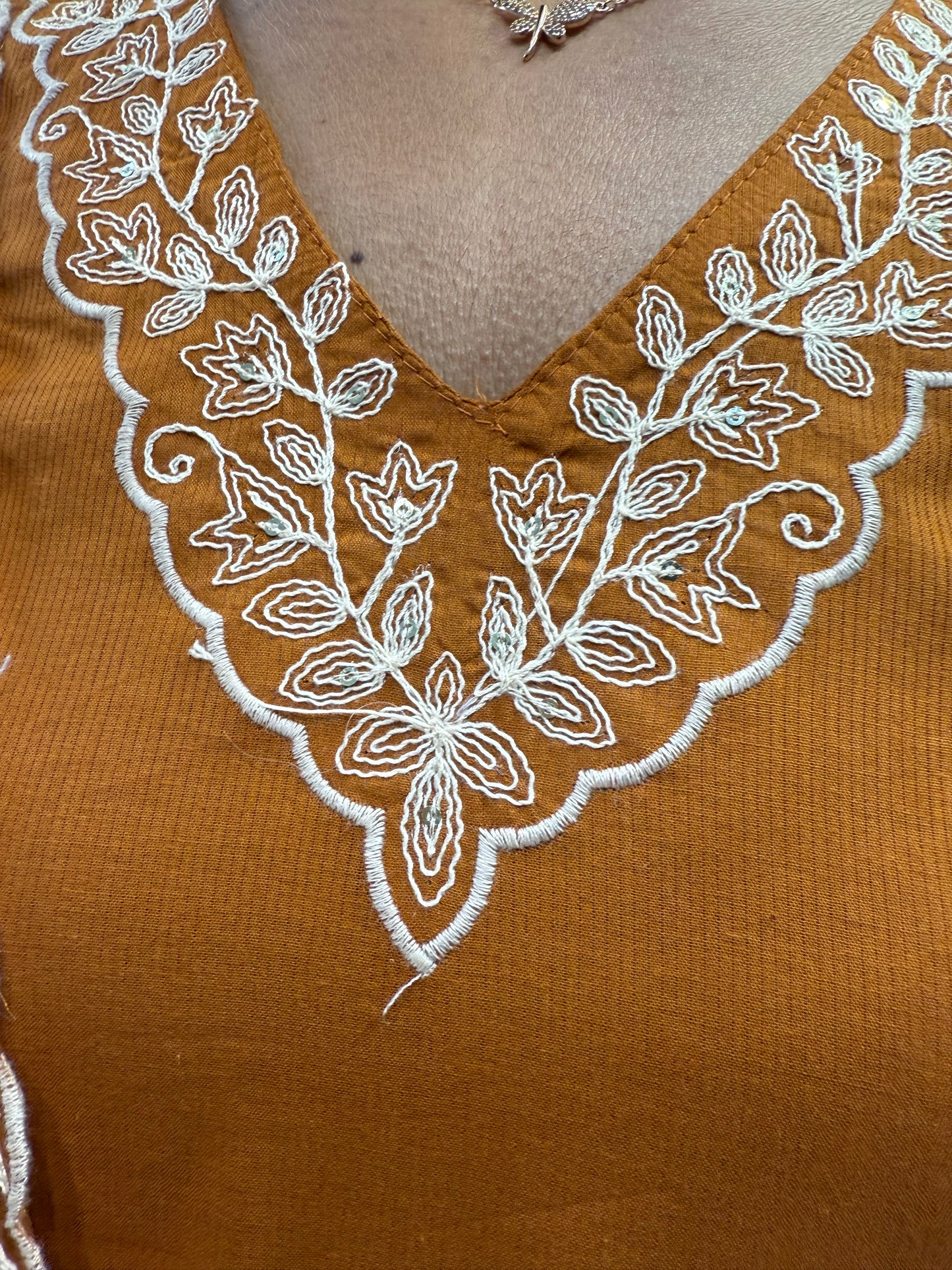Lace detail Pure Mul Cotton Kurti With Pant and Dupatta