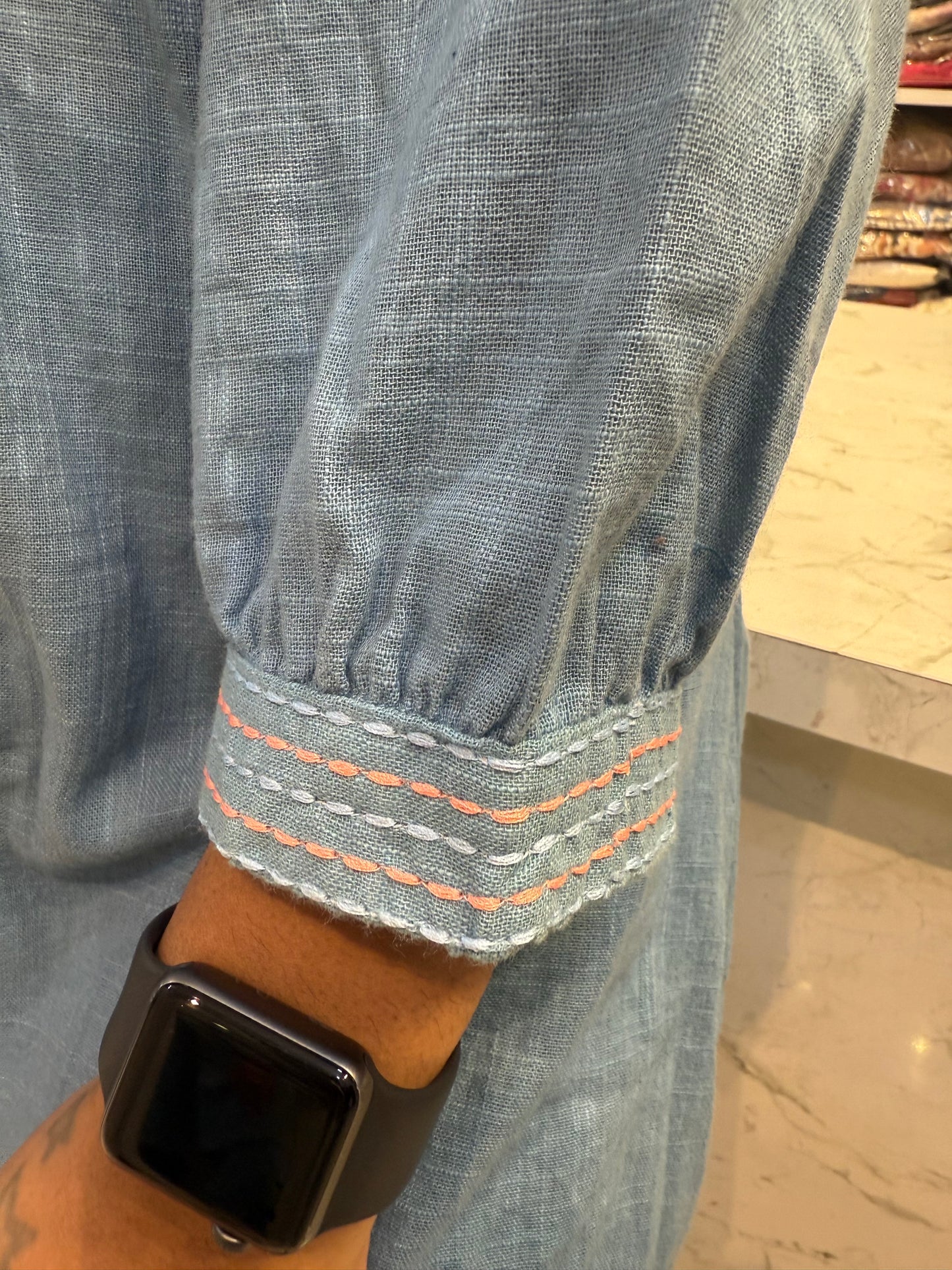 Sky Blue Cotton Co-ords Set