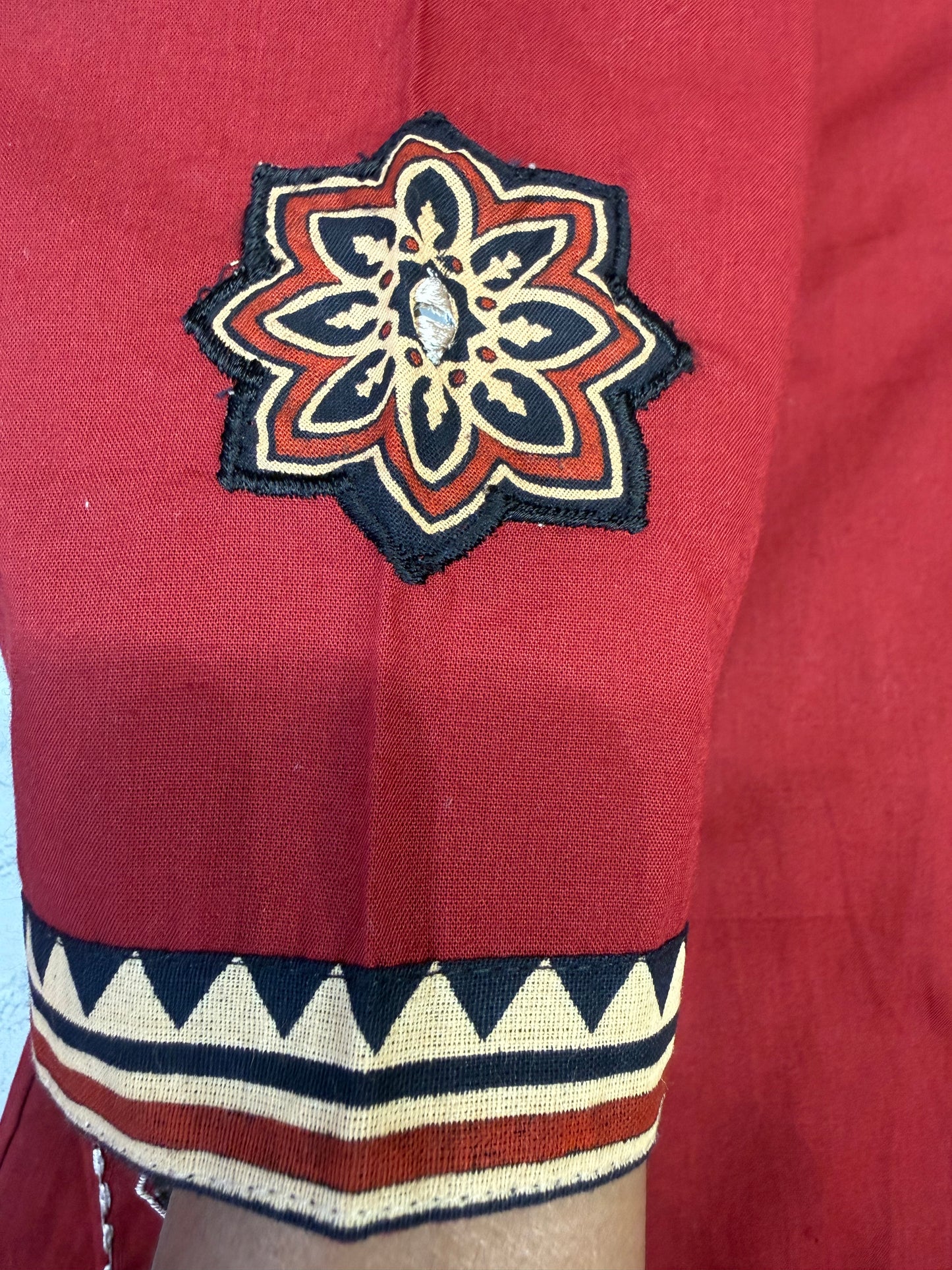 Two Sides Pockets Marron Pure Cotton Kurti With Pant and Dupatta