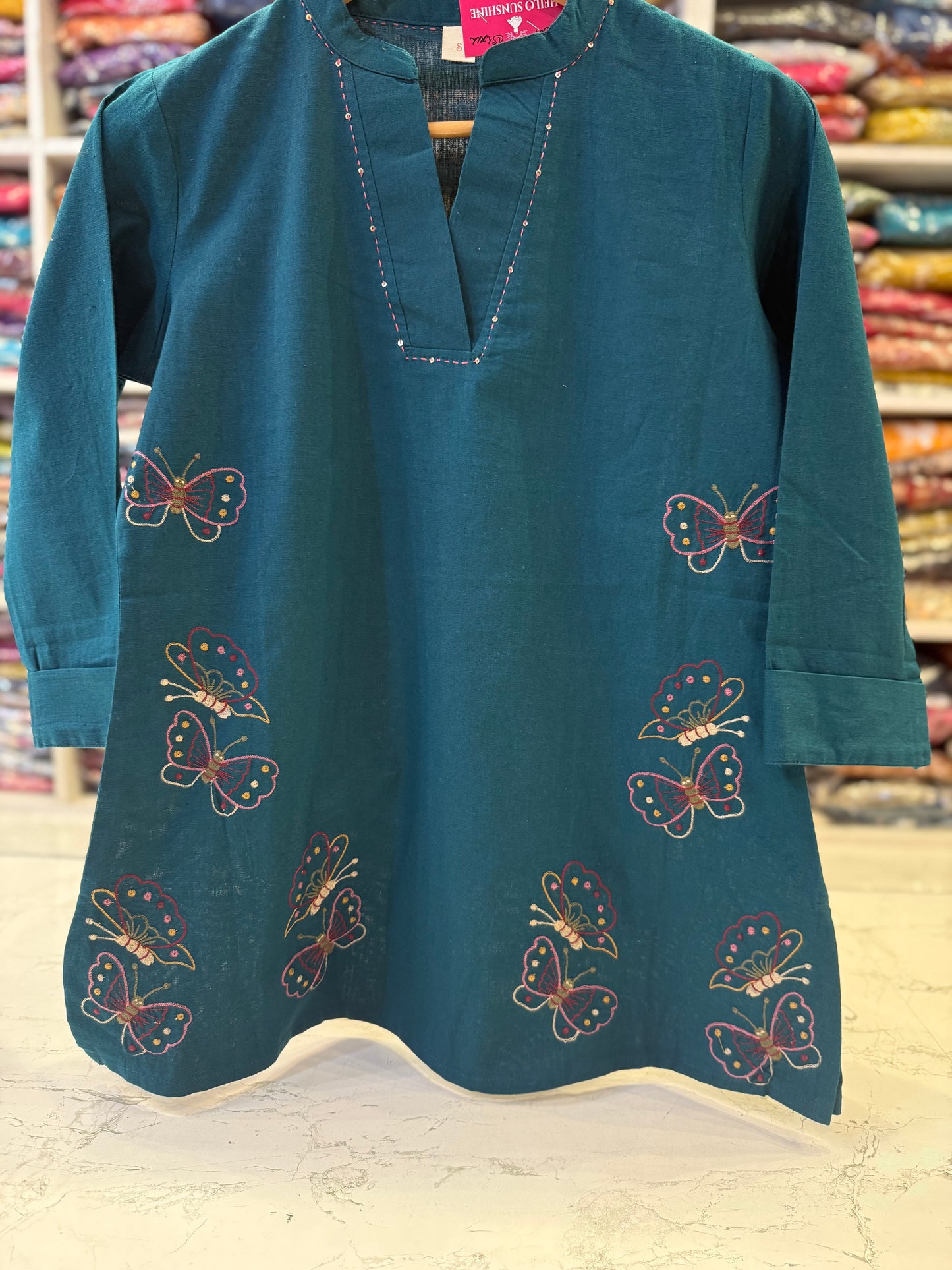 Butterfly Embroidery Tunics Top