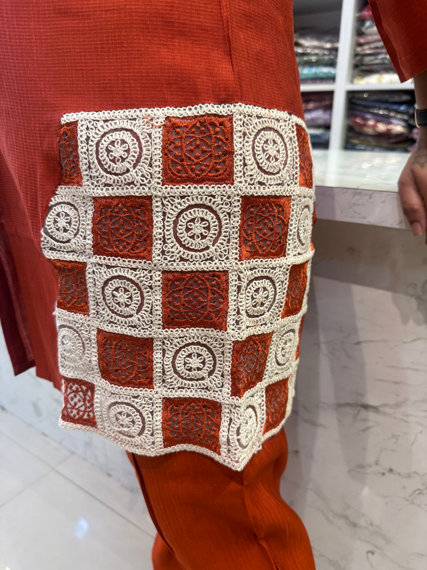 Rust Roman Silk Co-ords Set