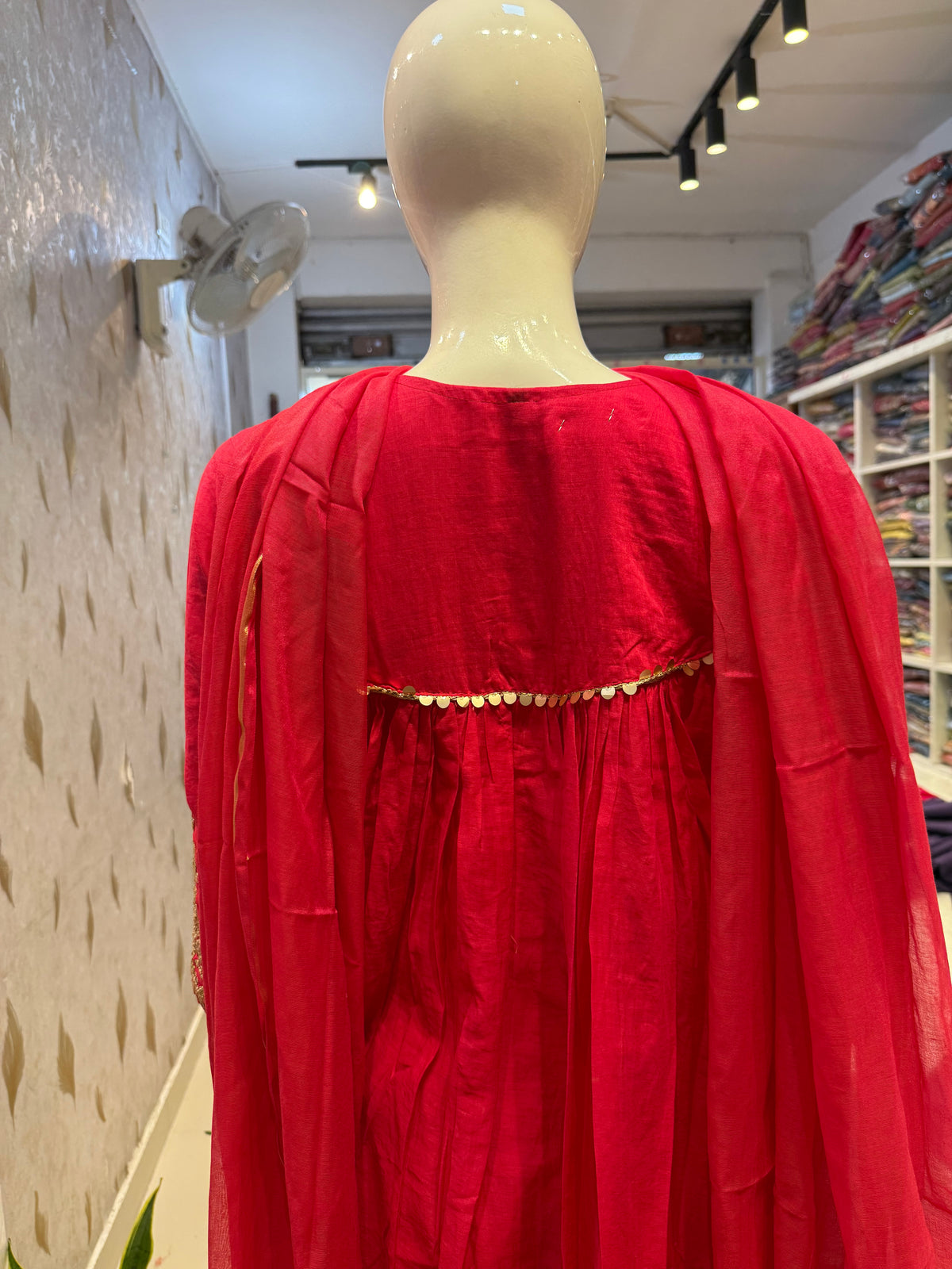 Pink Mul Chanderi Silk Embroidered Kurti With Pant -HSC1298
