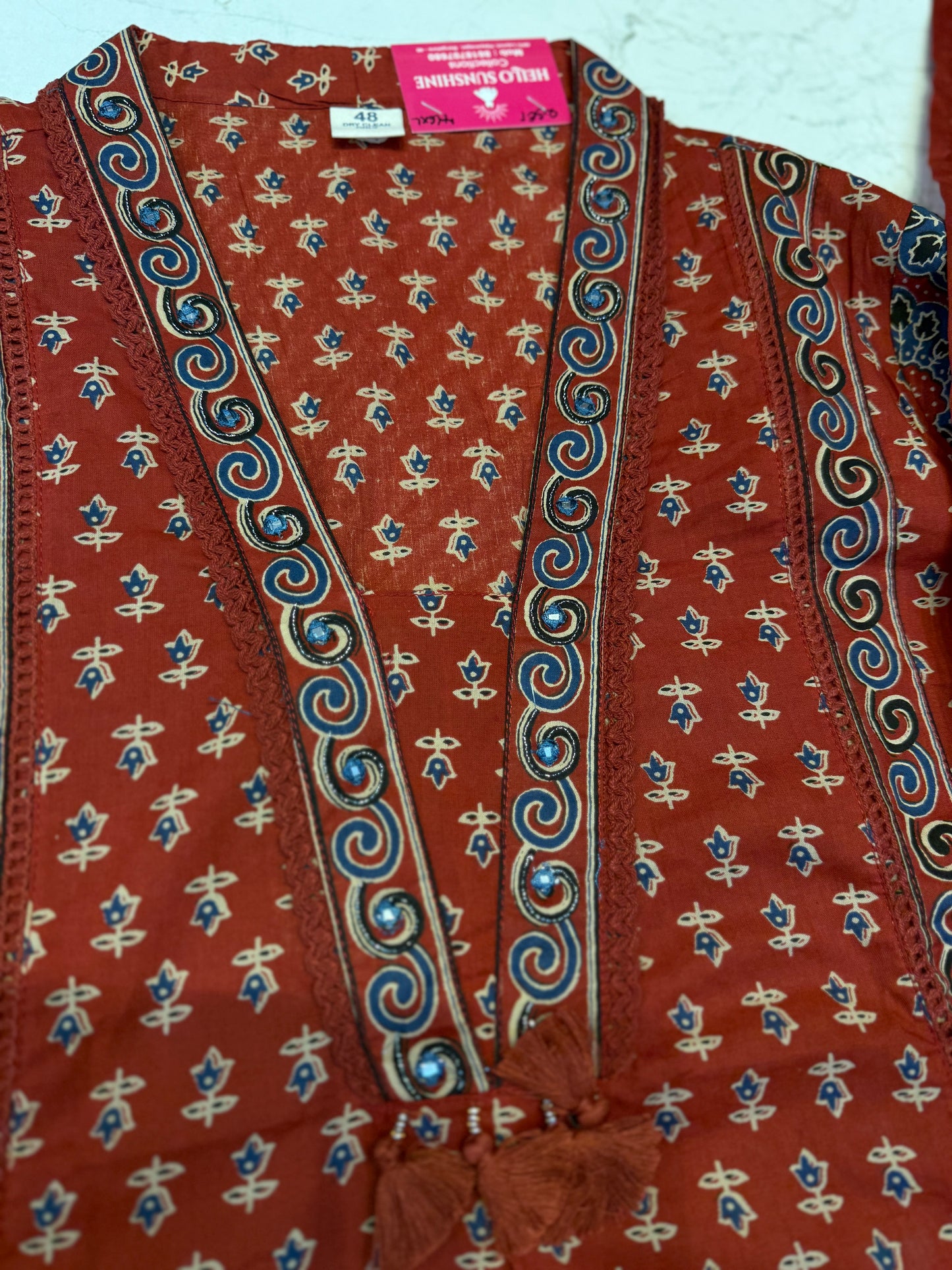 A-line Kurti with Pant and Dupatta with two sides Pockets