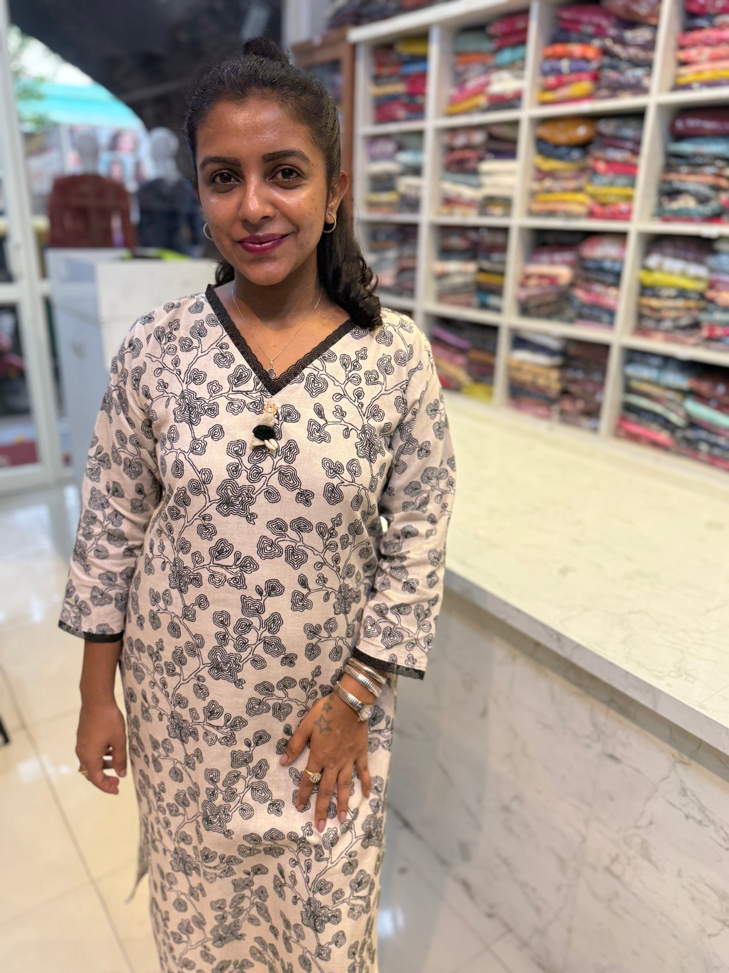 Half white Linen Co-ords set