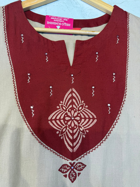 A-line Pure Cotton Block Printed Kurti