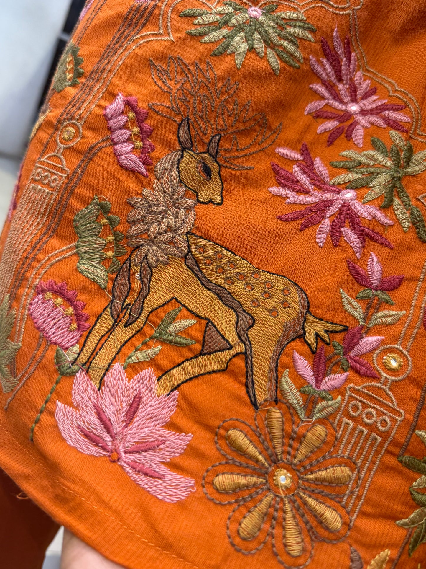 Deer Pure Mul  Cotton Embroidery Salwar Set