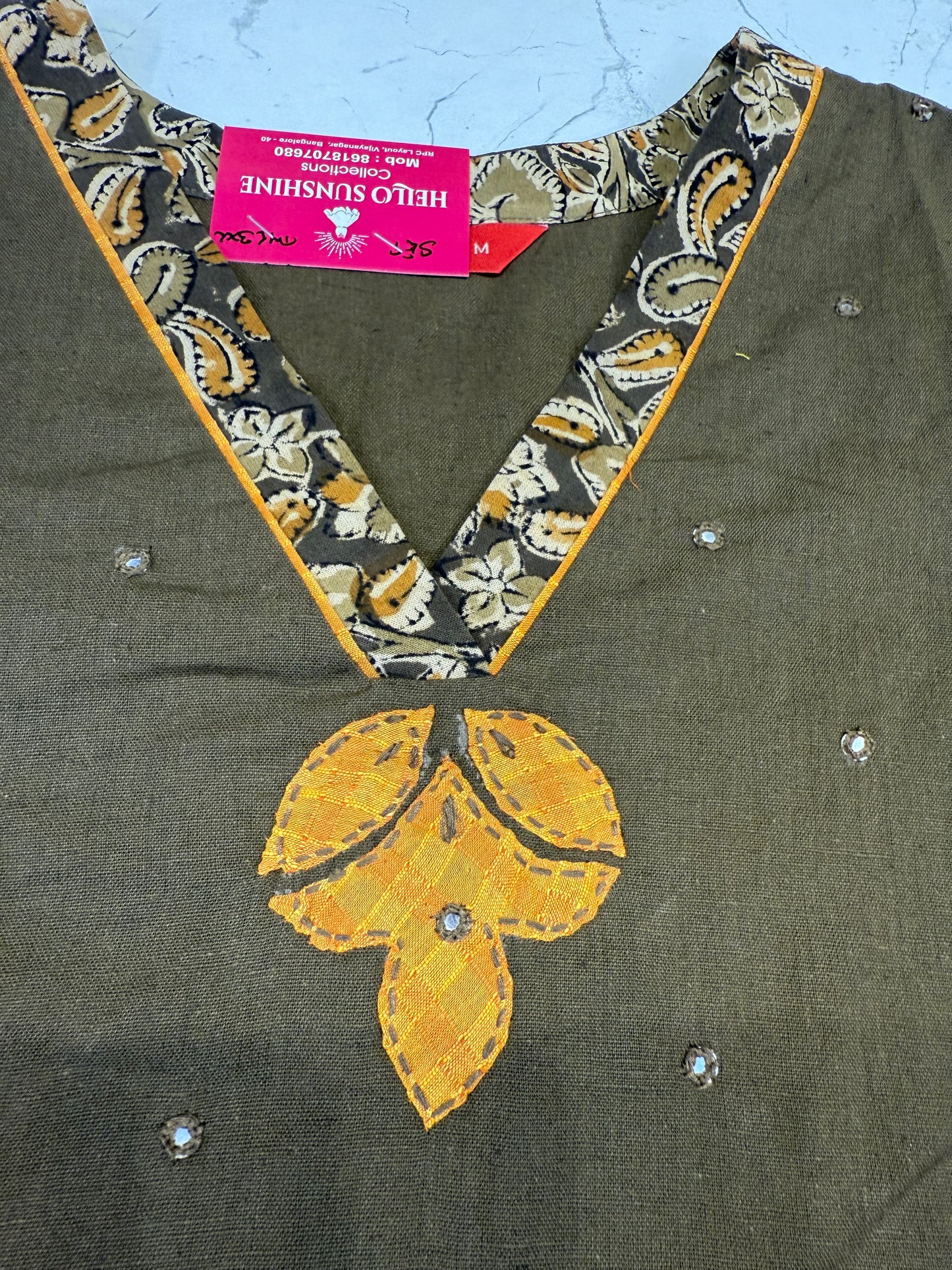 Olive Green Pure Cotton Kurti