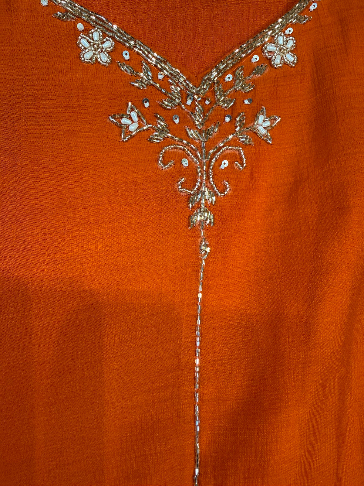 Rust Orange Hand Embroidery Kurti With Pant and Dupatta -HSC1273