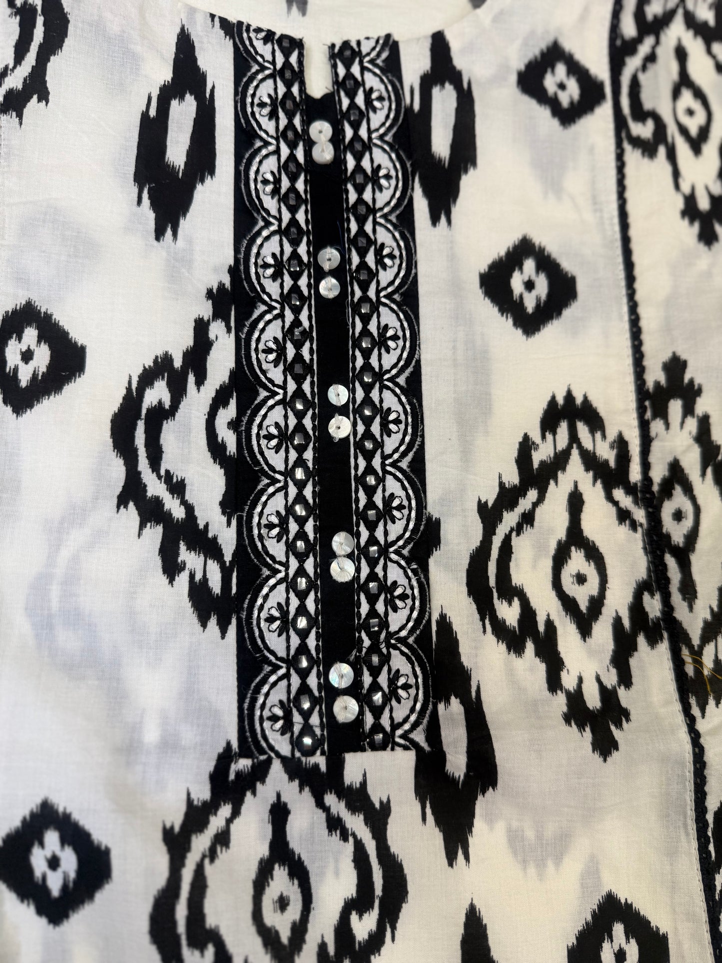 White Printed Pure Cotton Tunics Top - HSC1148