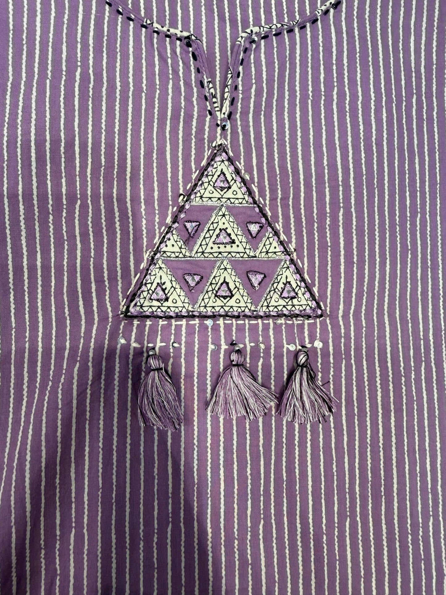 Lavender Pure Cotton Kurti - HSC1166