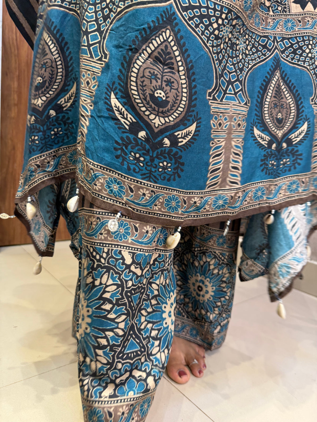 Kaftan Pure Crepe Kurti With Pant -HSC1324