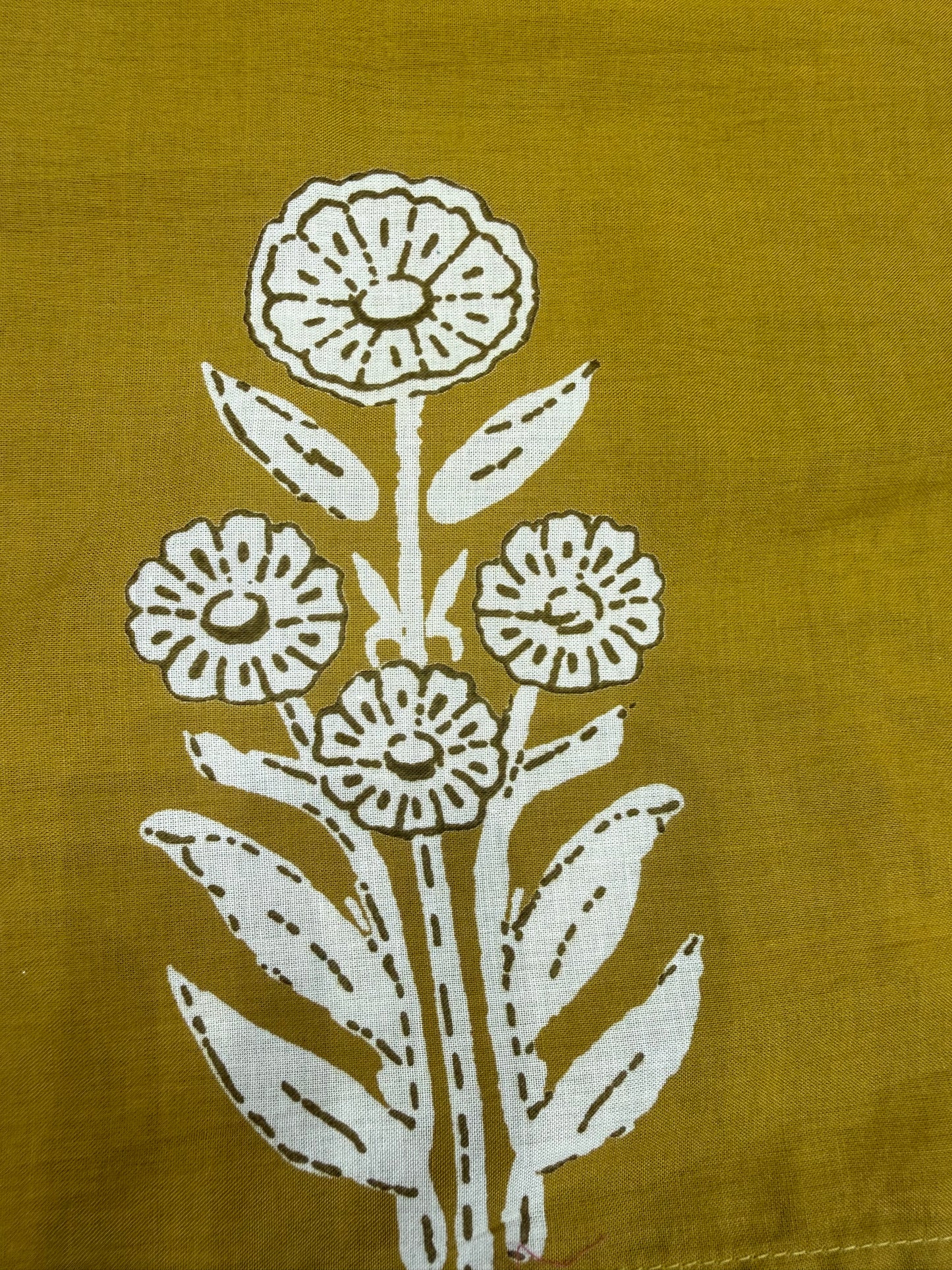 Mustard Embroidery Pure Cotton Kurti With Pant and Dupatta - HSC1147