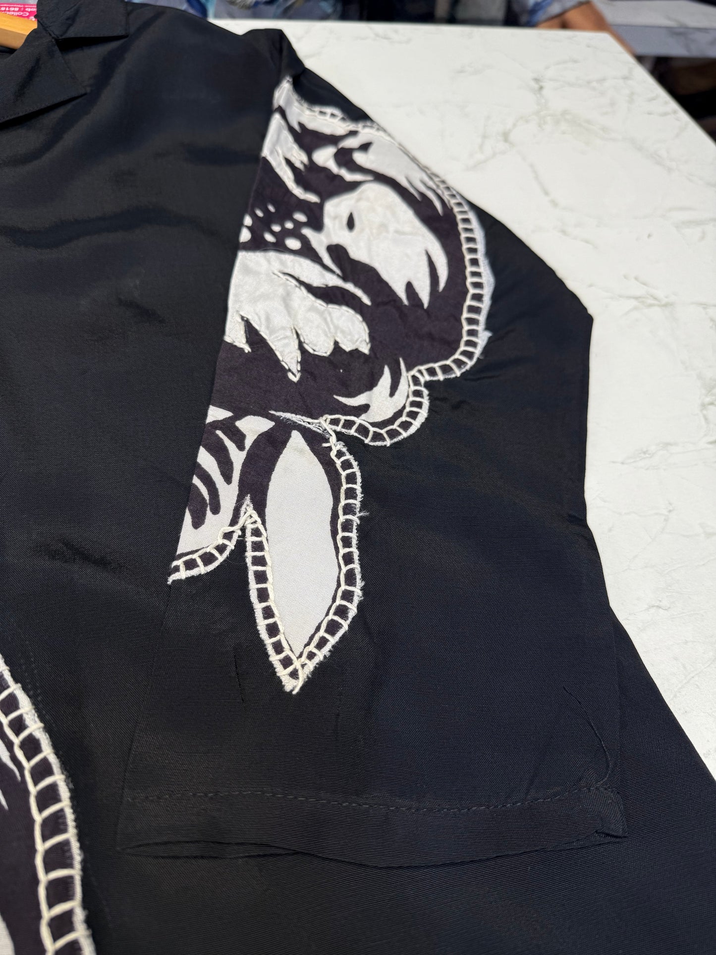 Black Russian Silk Short Top