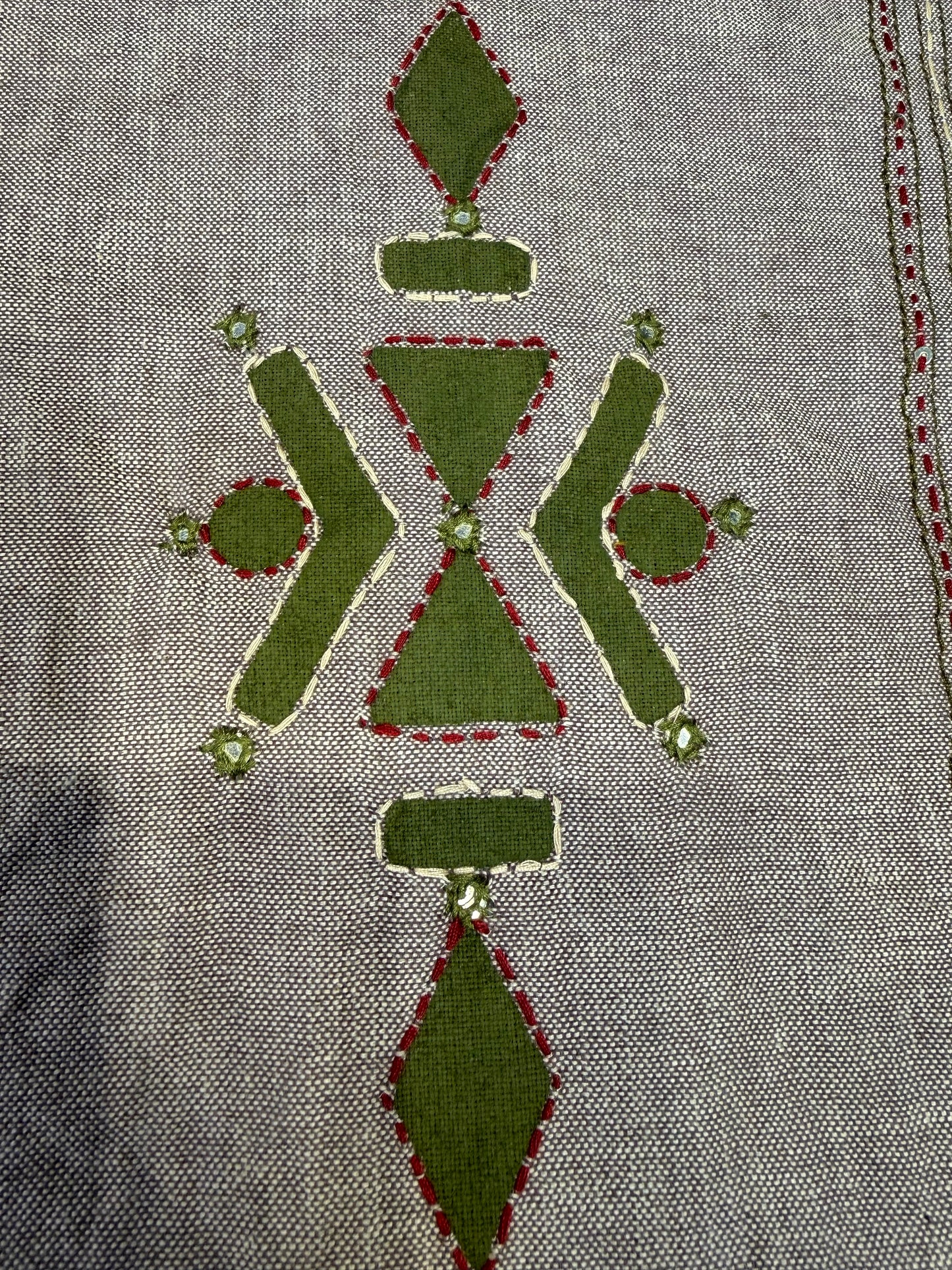 Green Pure Cotton Embroidered Kurti