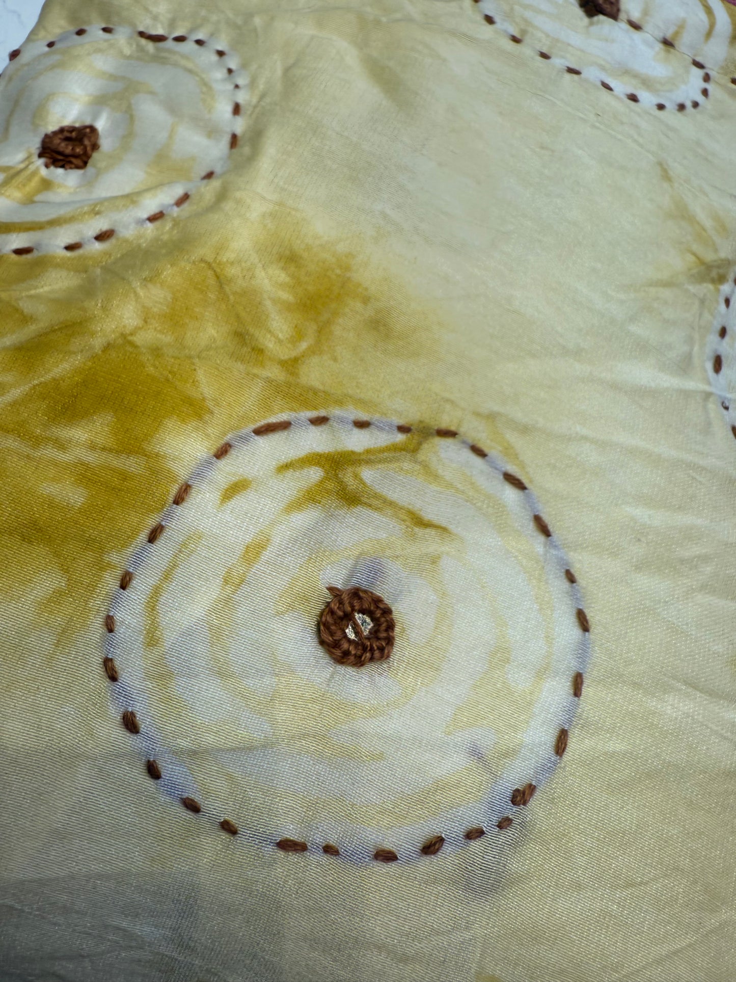 Chanderi Silk with Batik Print with Katha Work Kurti and Pant and Dupatta