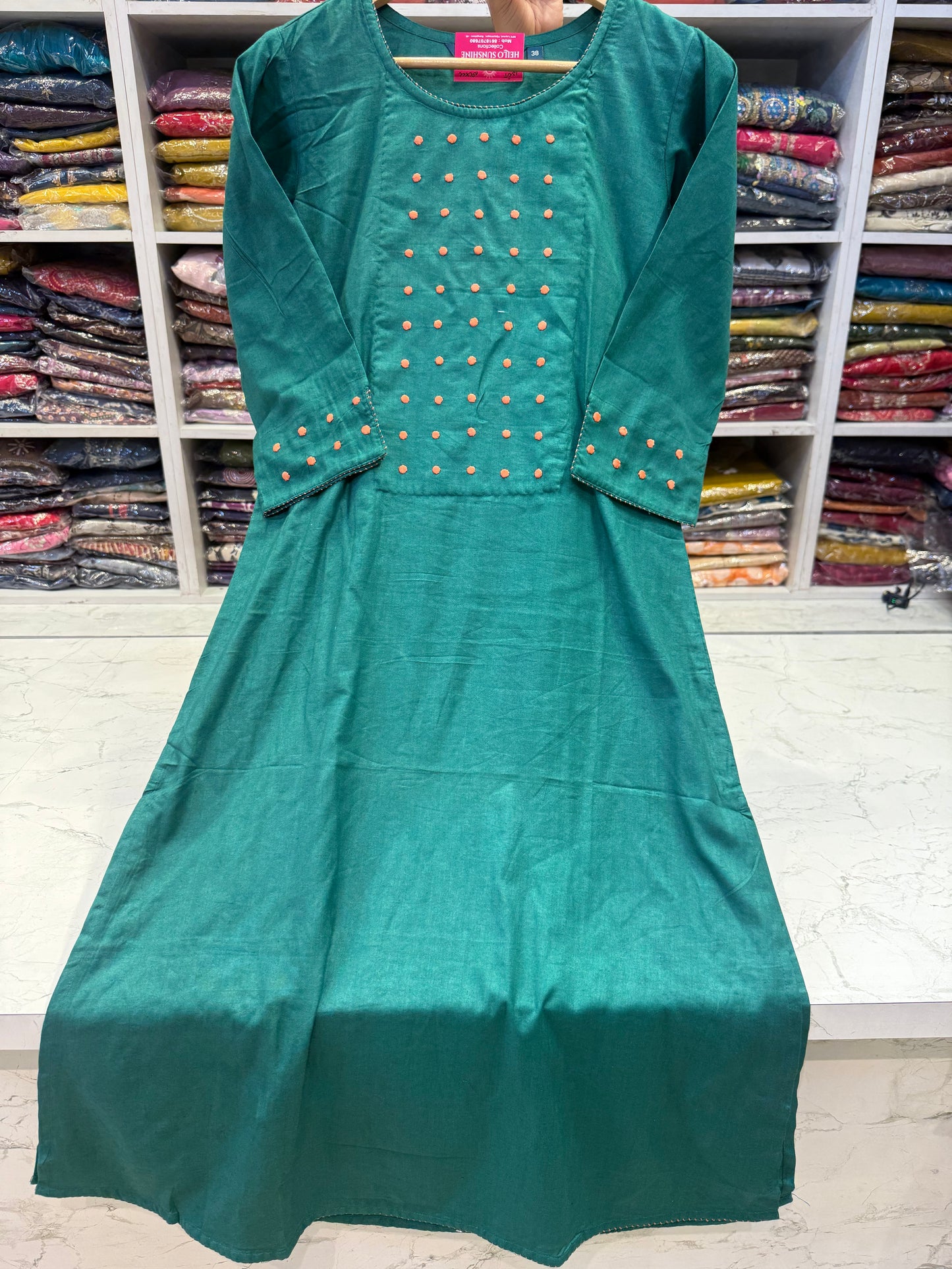 Thread Work Cotton Kurti