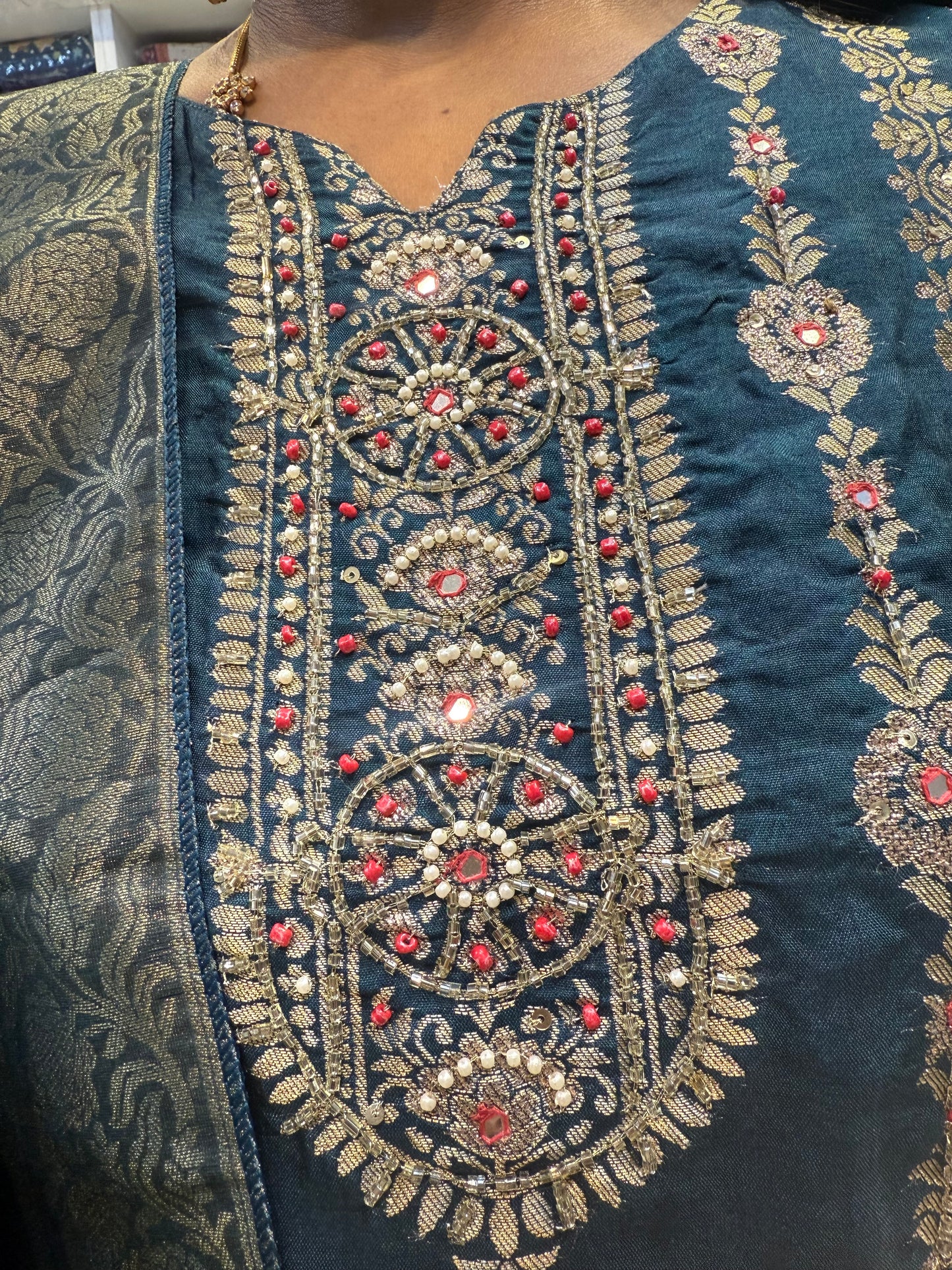 Pure Banarasi Silk Kurti With Pant and Dupatta