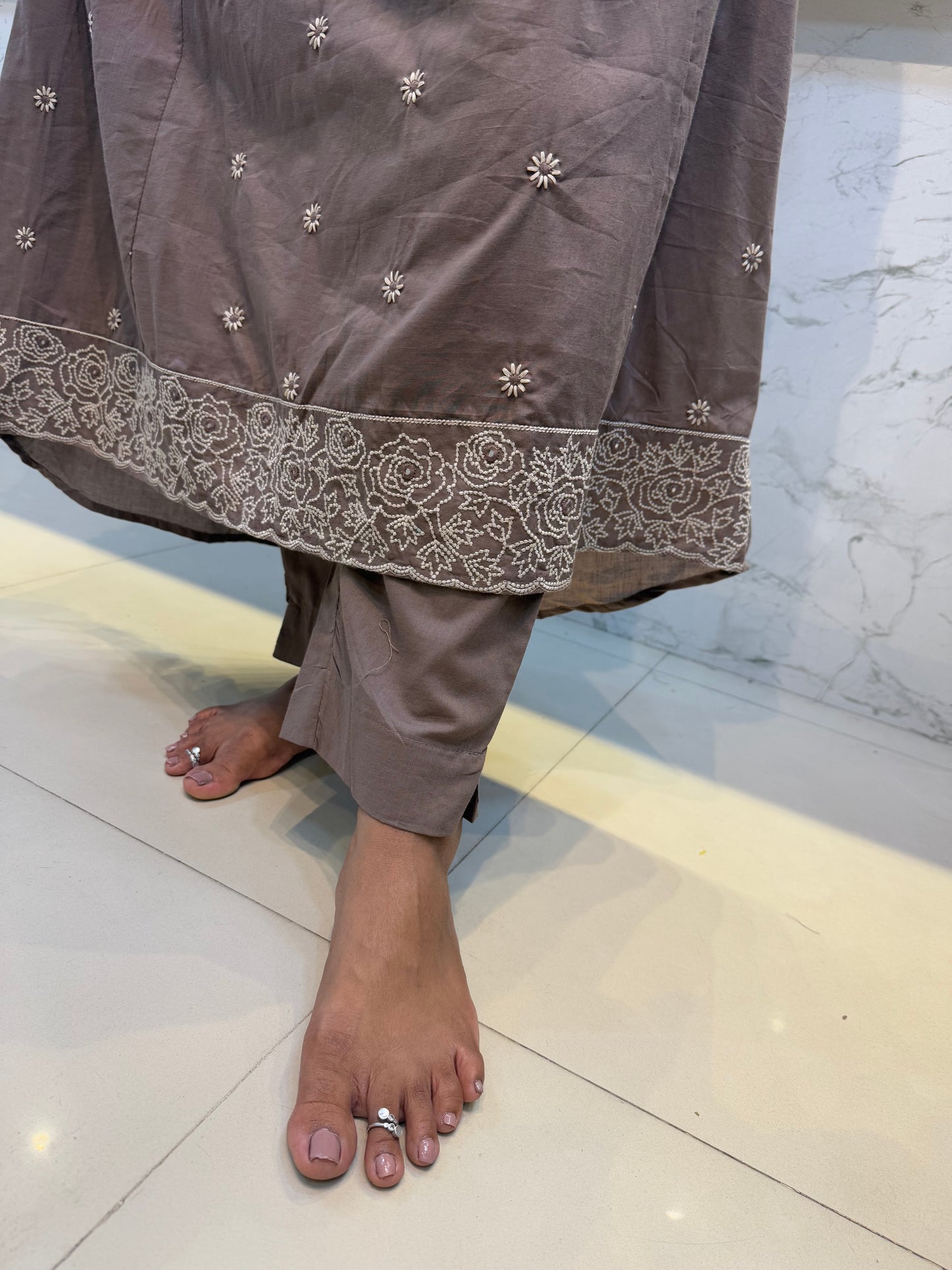 Grey Mul Cotton Salwar Set