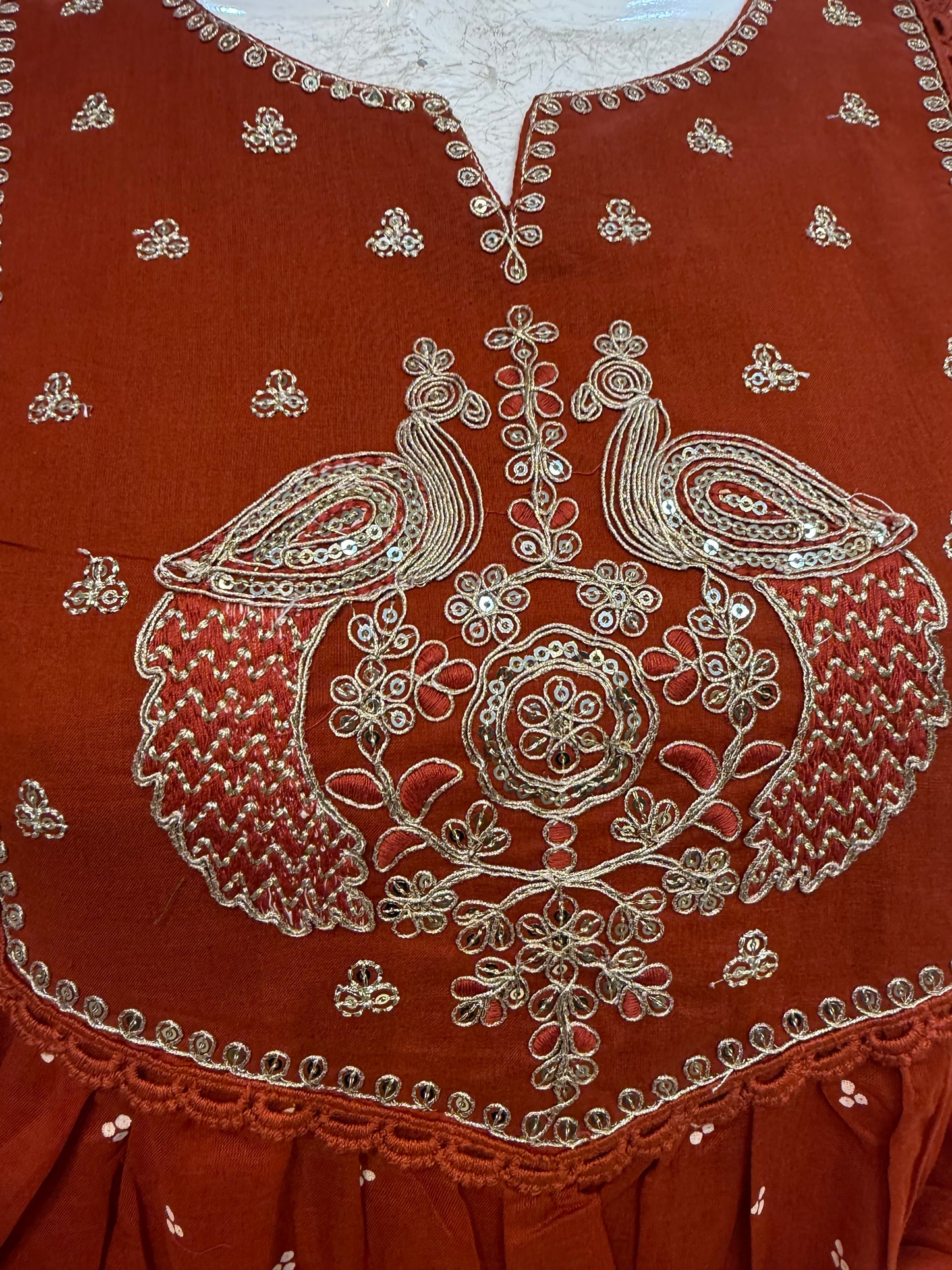 Mul cotton Anarkali Kurti With Pant and Dupatta