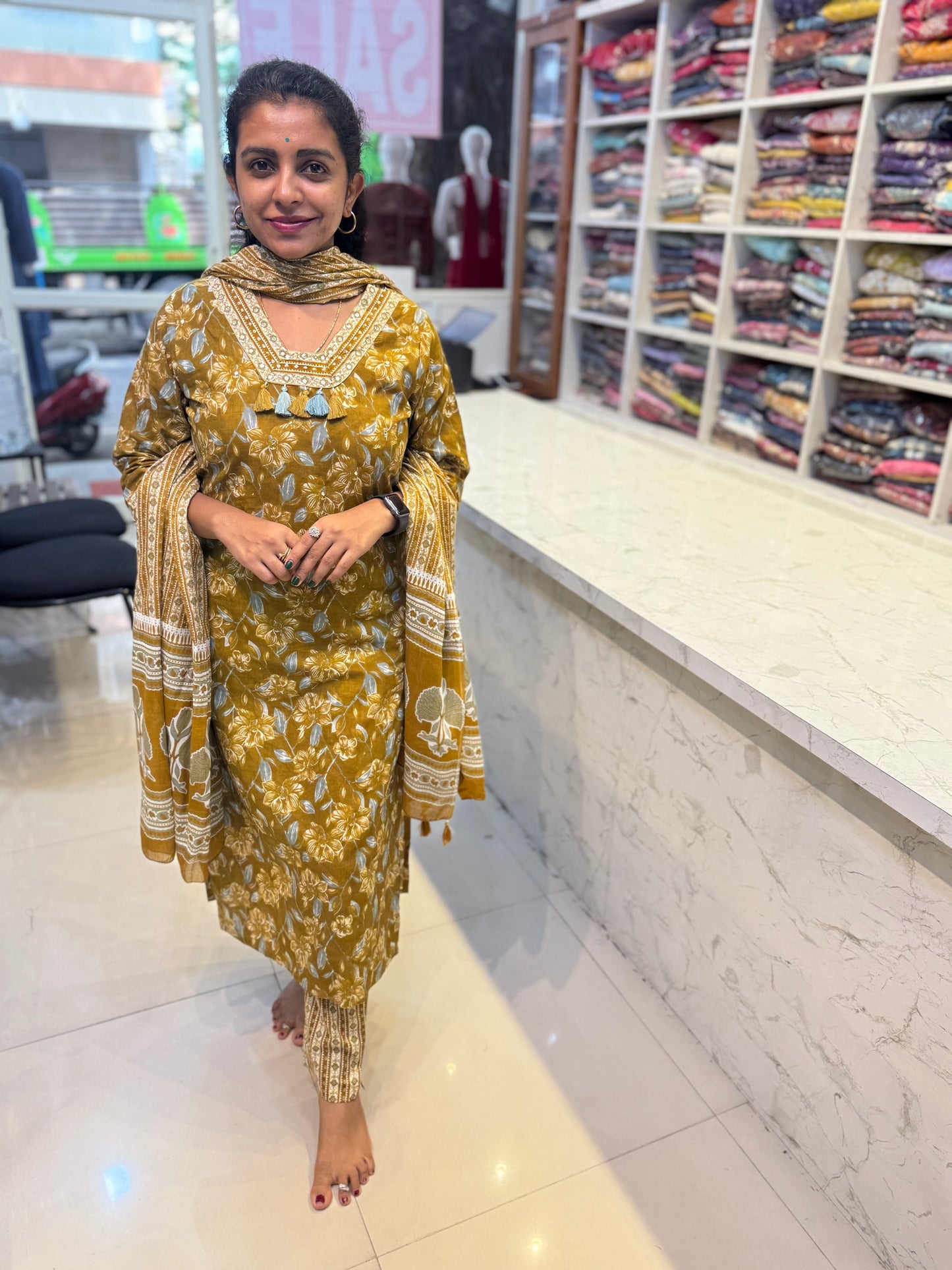 Pure Cotton Square Neck Salwar set