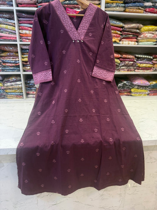 Pure Handloom Embroidery Cotton Kurti
