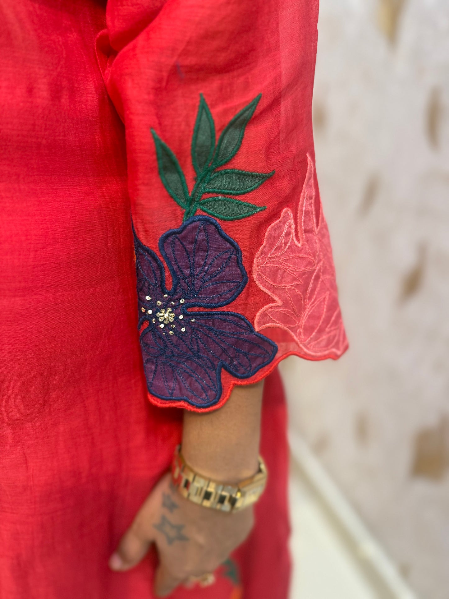 Premium Pure Mul Chanderi Cut Work Kurti With Pant and Dupatta
