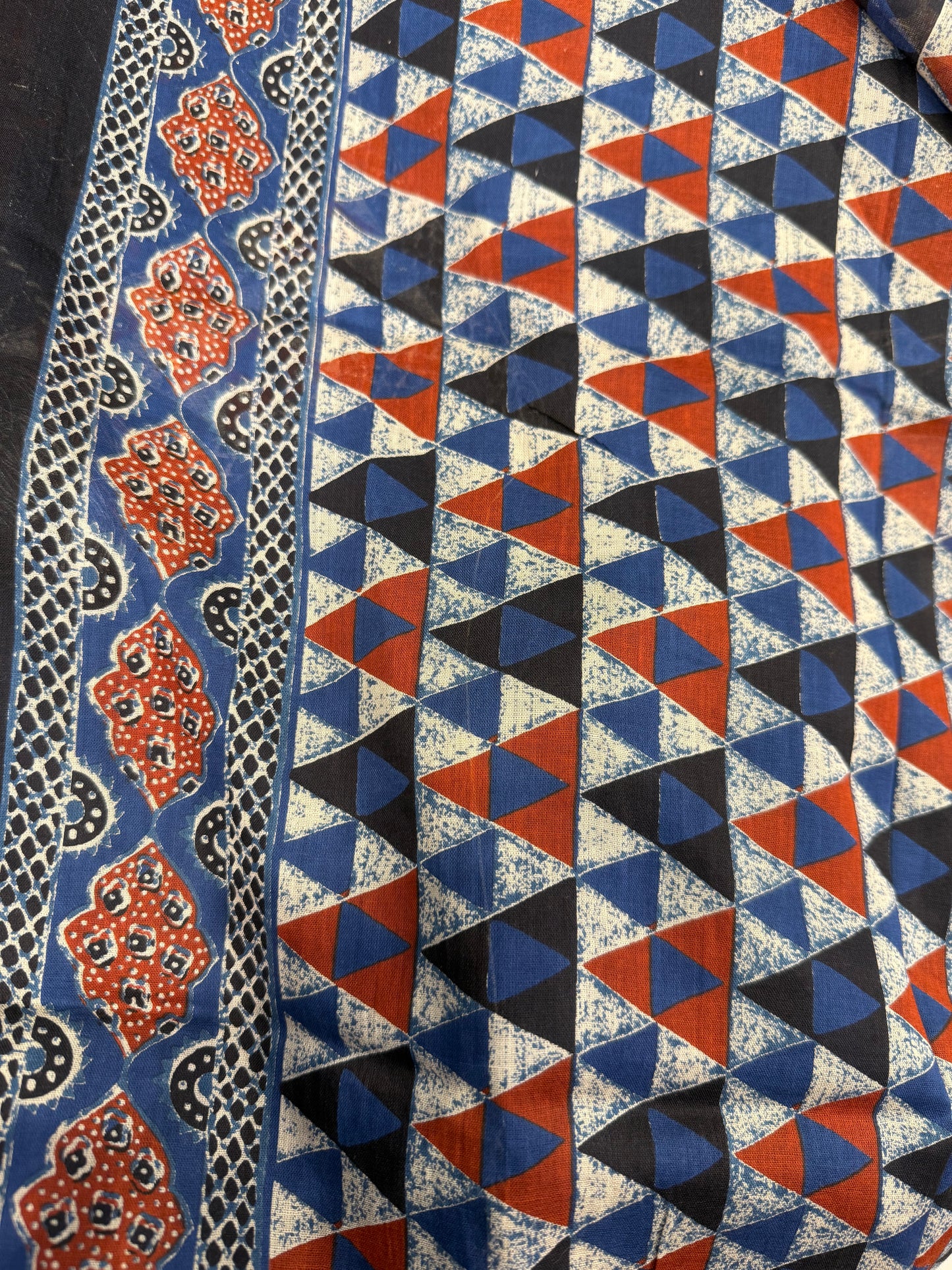 Blue Printed Cotton Kurti With Pant and Dupatta  - HSC1154
