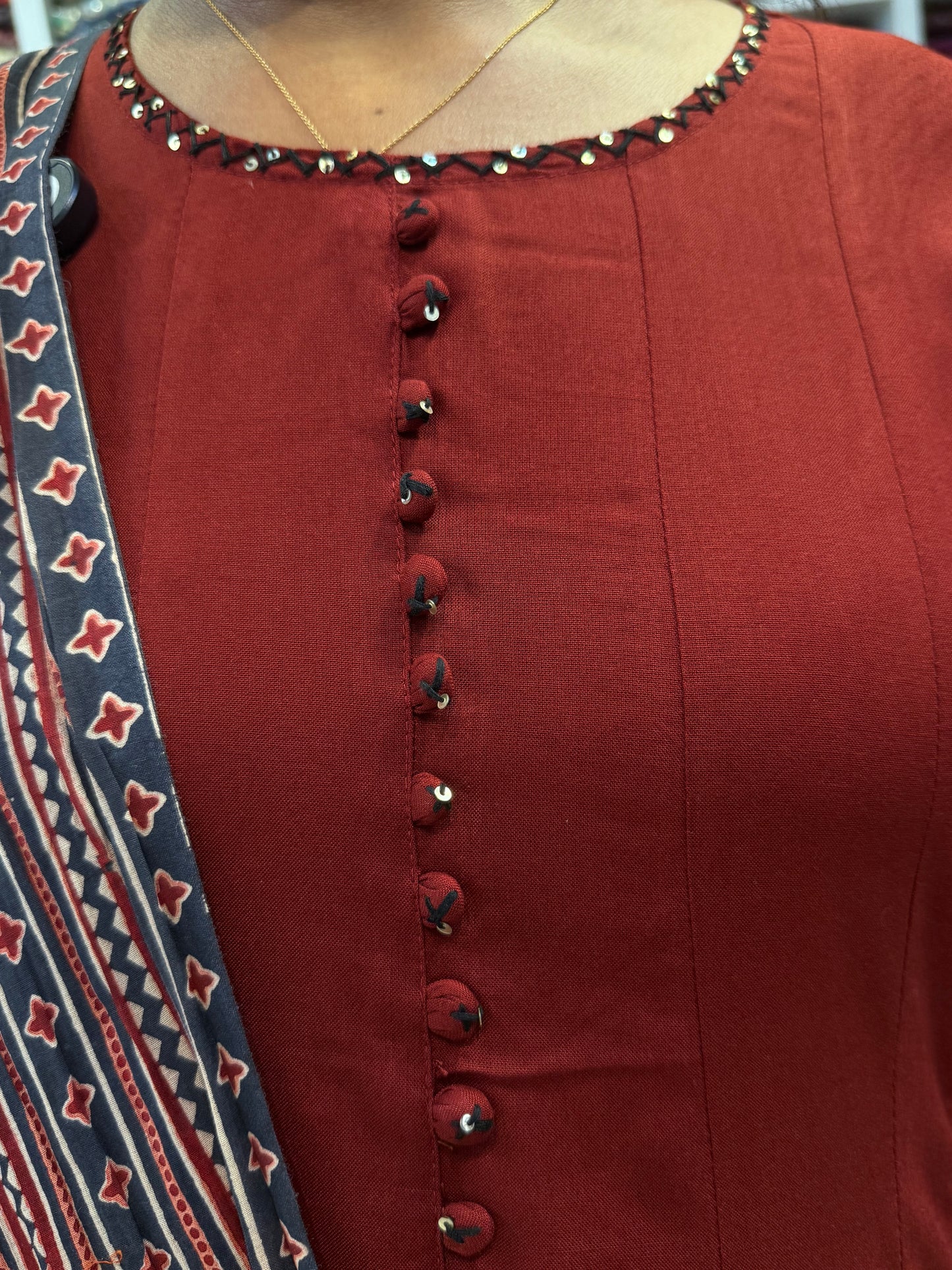 Premium Pure Rayon Ajark Printed Dupatta With Pant-HSC111